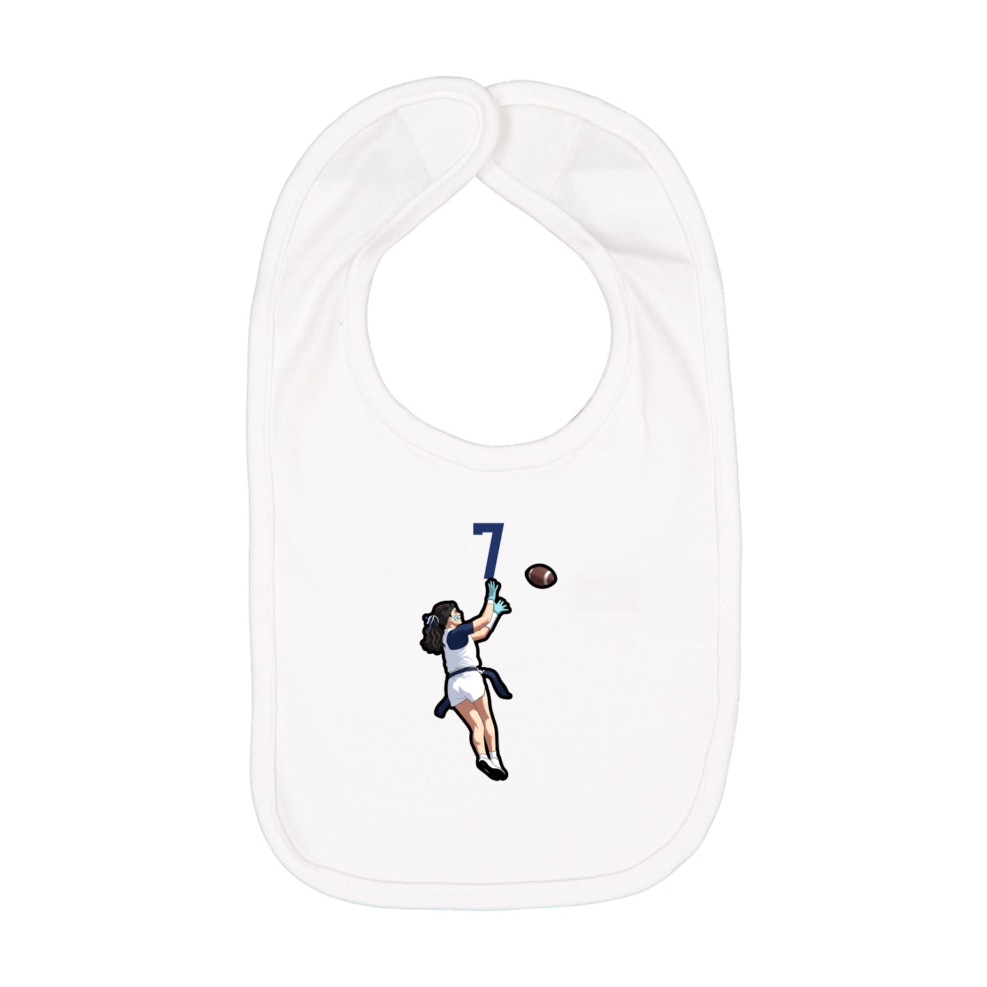 Infant Bib — Number Top in White