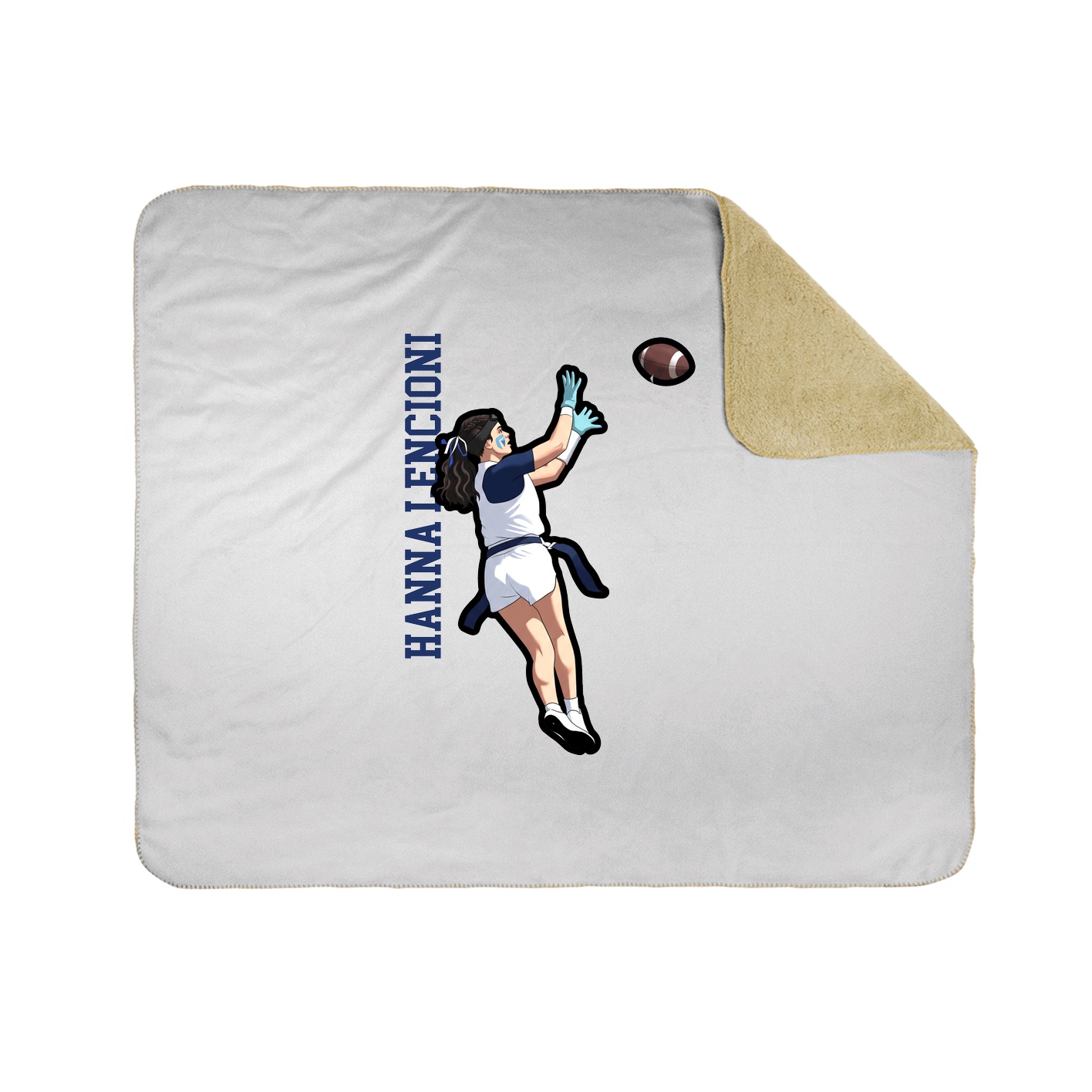 Throw Blanket — Name Vertical in White