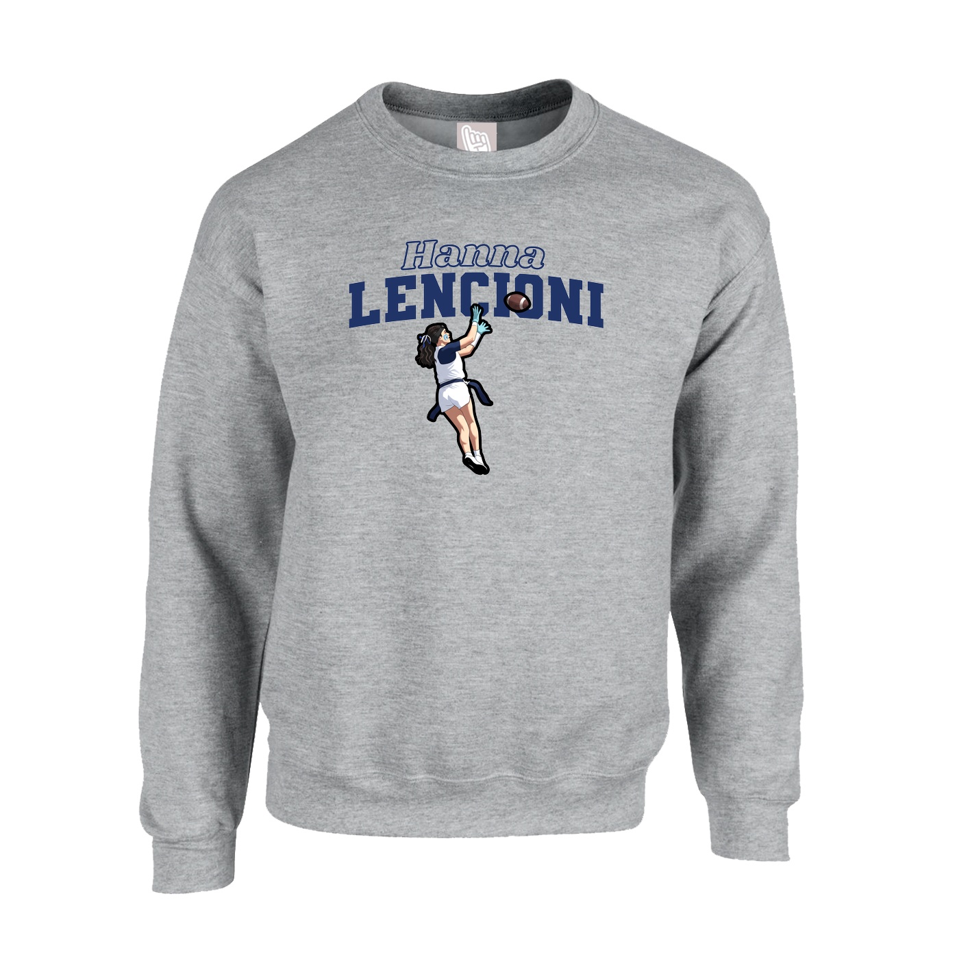 Fleece Crew — Name Arch in Grey
