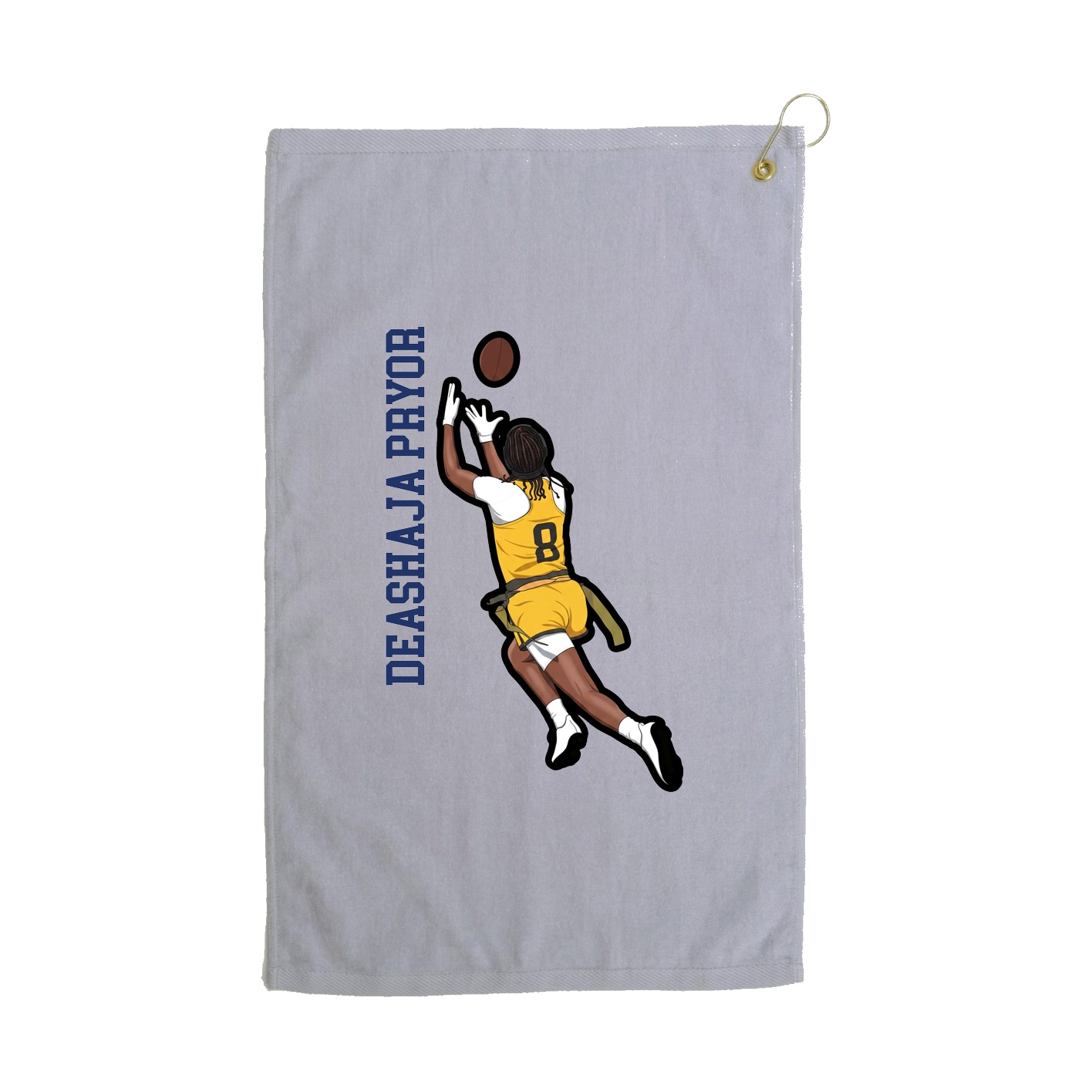Golf Towel — Name Vertical in Grey
