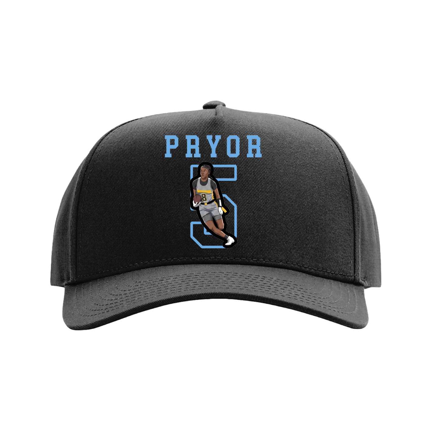 Full Fabric Five-Panel Champ Cap — Shirsey in Black