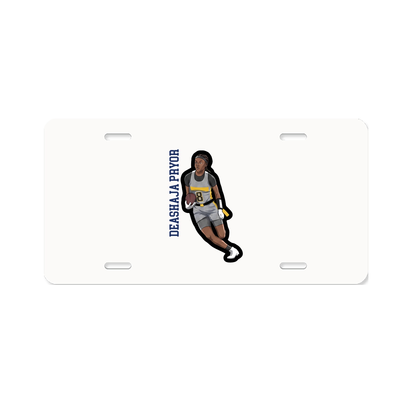 License Plate — Name Vertical in Classic