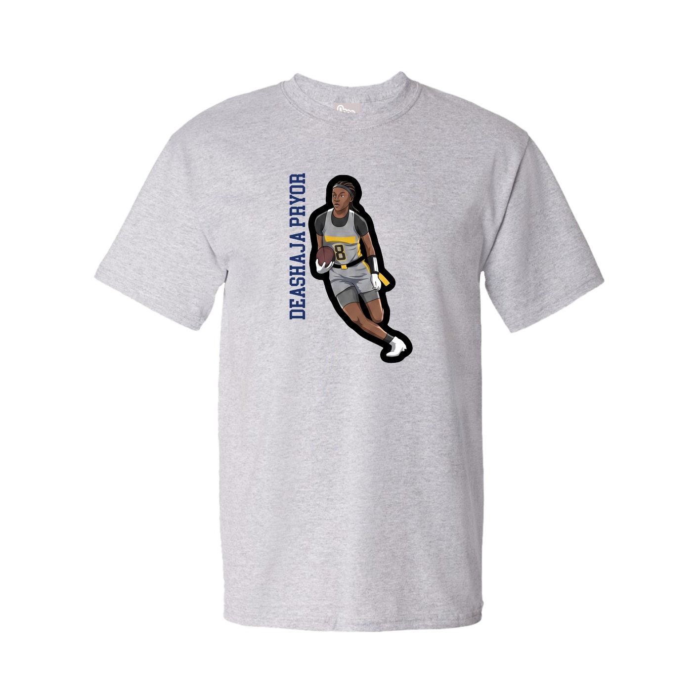 Youth Tee — Name Vertical in Grey