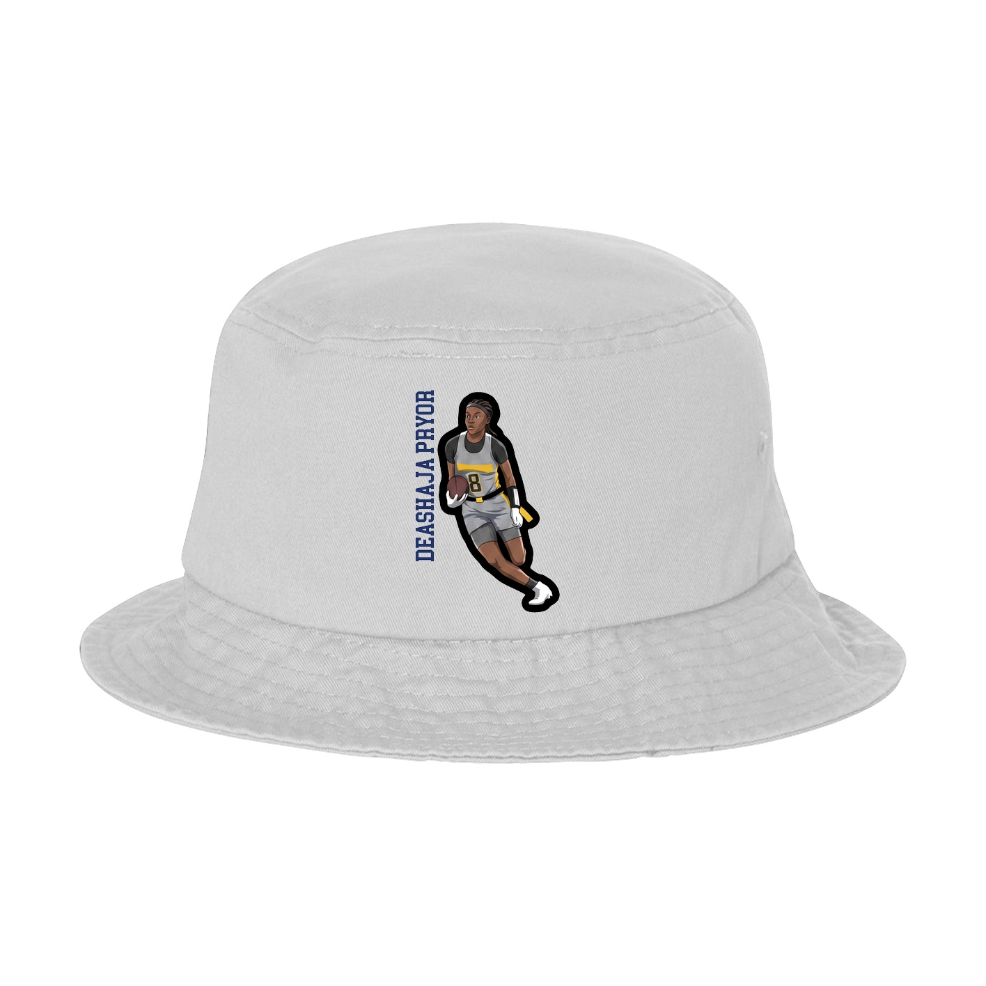 Bucket Cap — Name Vertical in White
