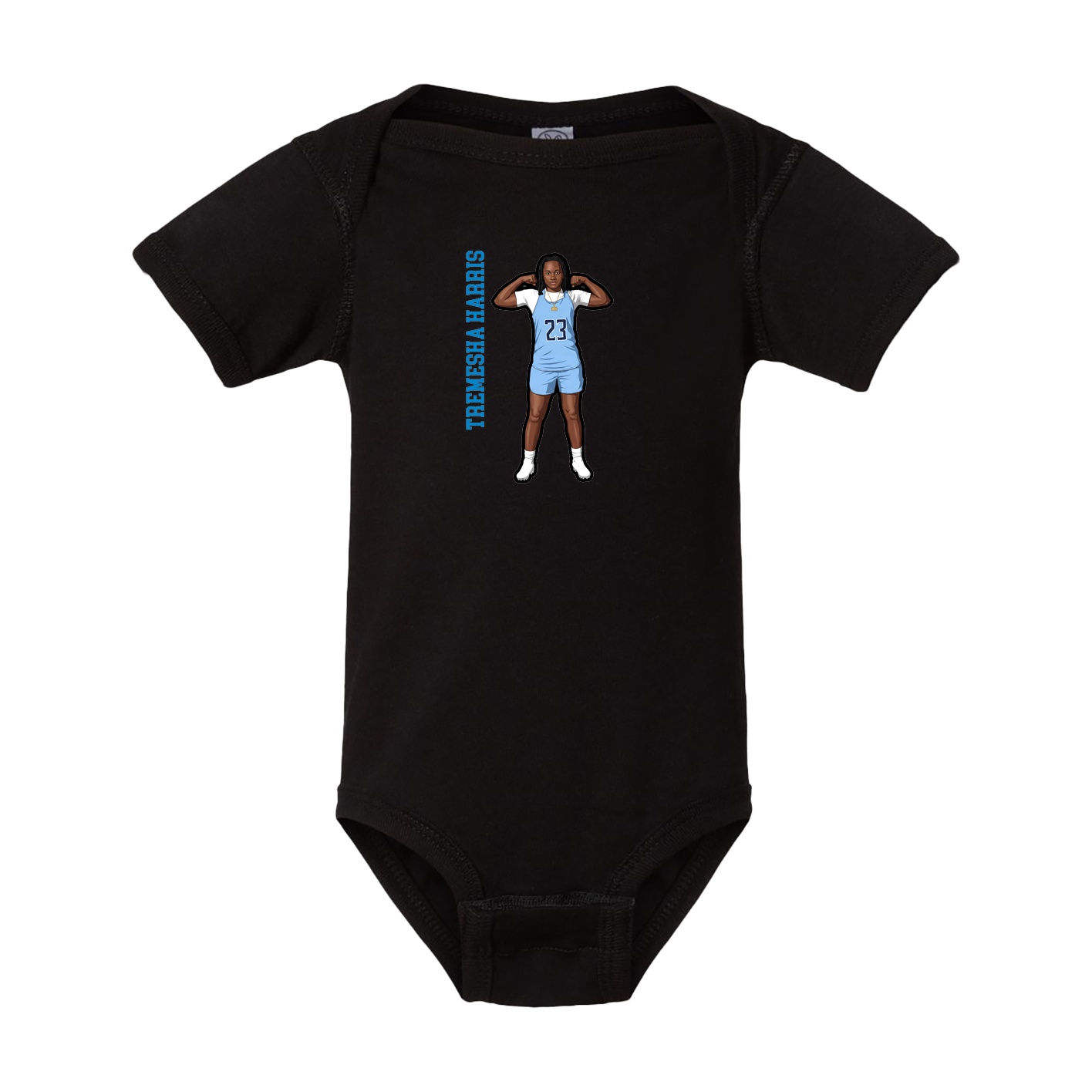 Baby Onesie — Name Vertical in Black