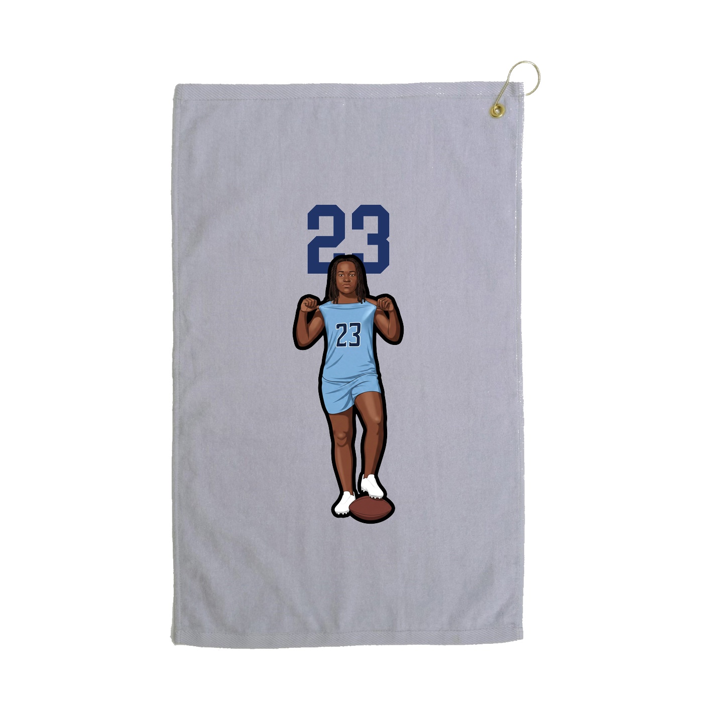 Golf Towel — Number Top in Grey