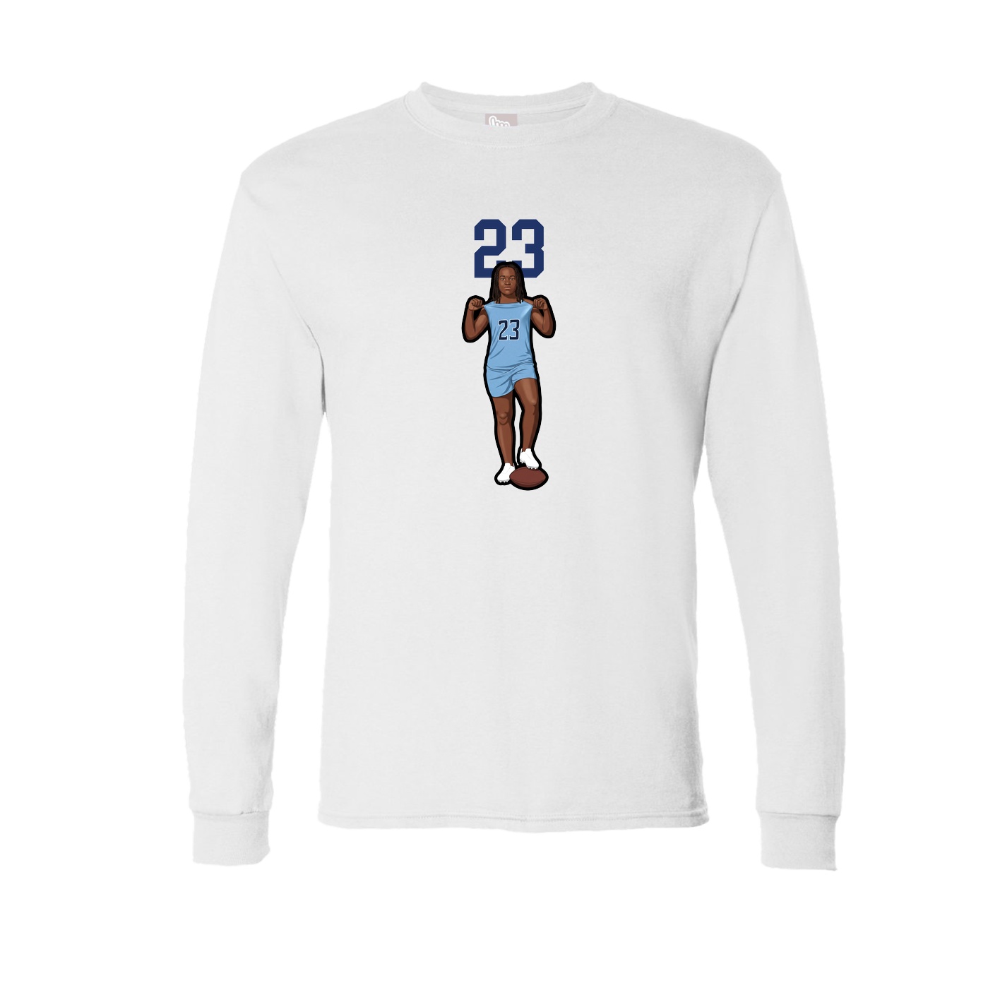 Long Sleeve Tee — Number Top in White
