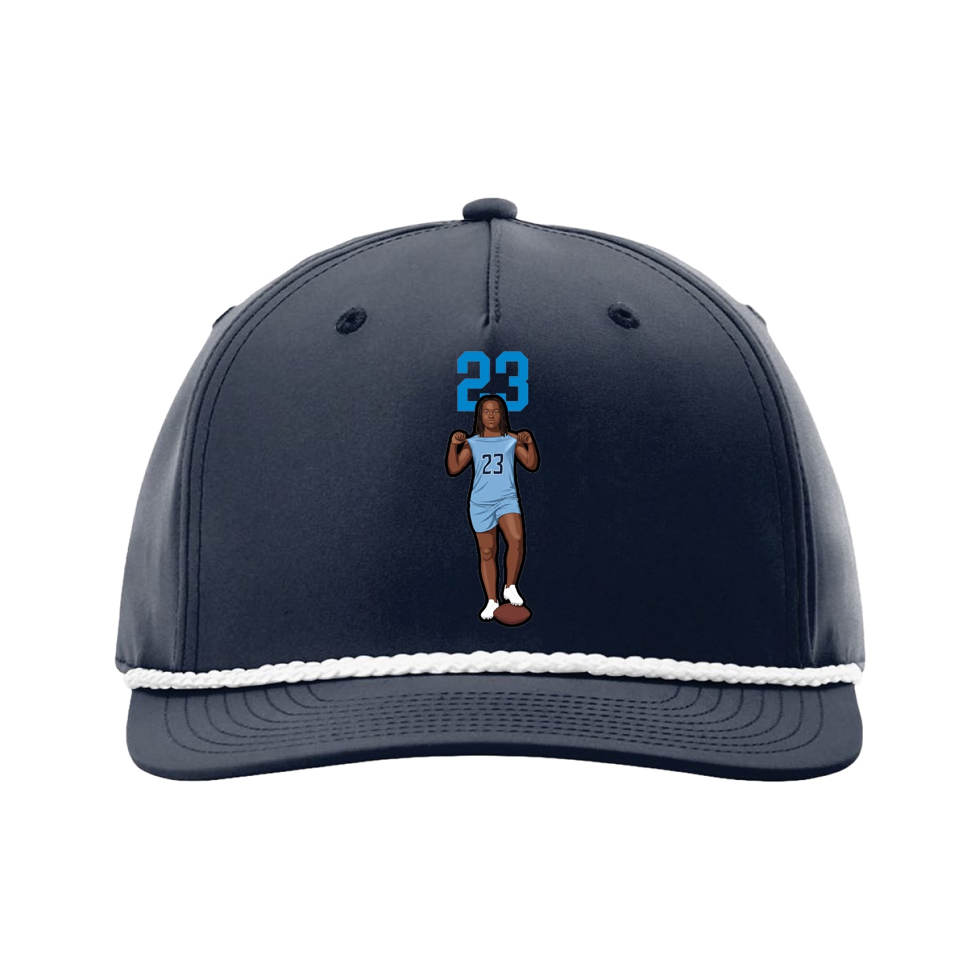 Five-Panel Classic Rope Cap — Number Top in Navy