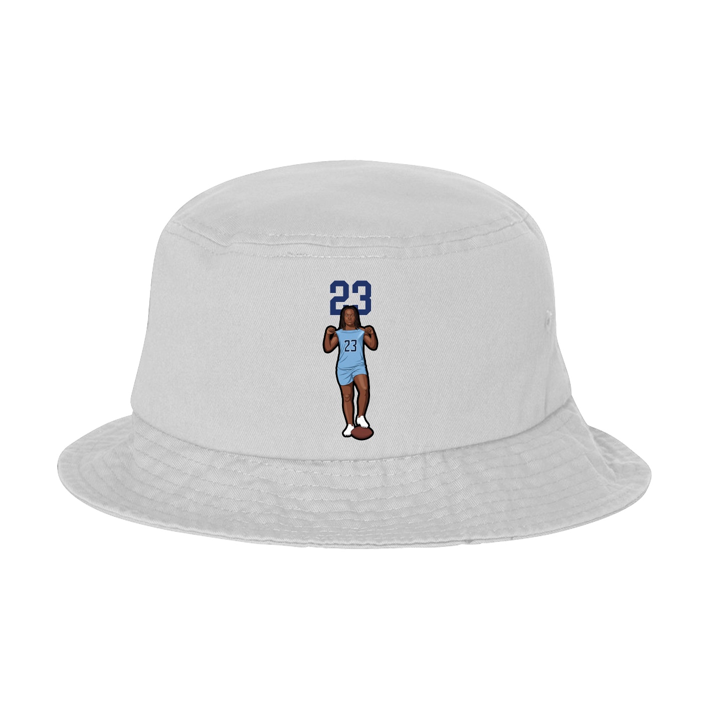 Bucket Cap — Number Top in White