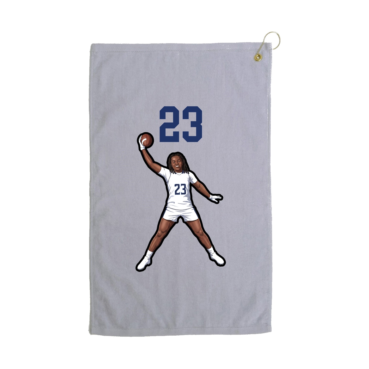 Golf Towel — Number Top in Grey