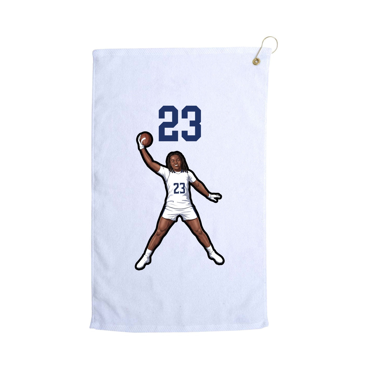Golf Towel — Number Top in White