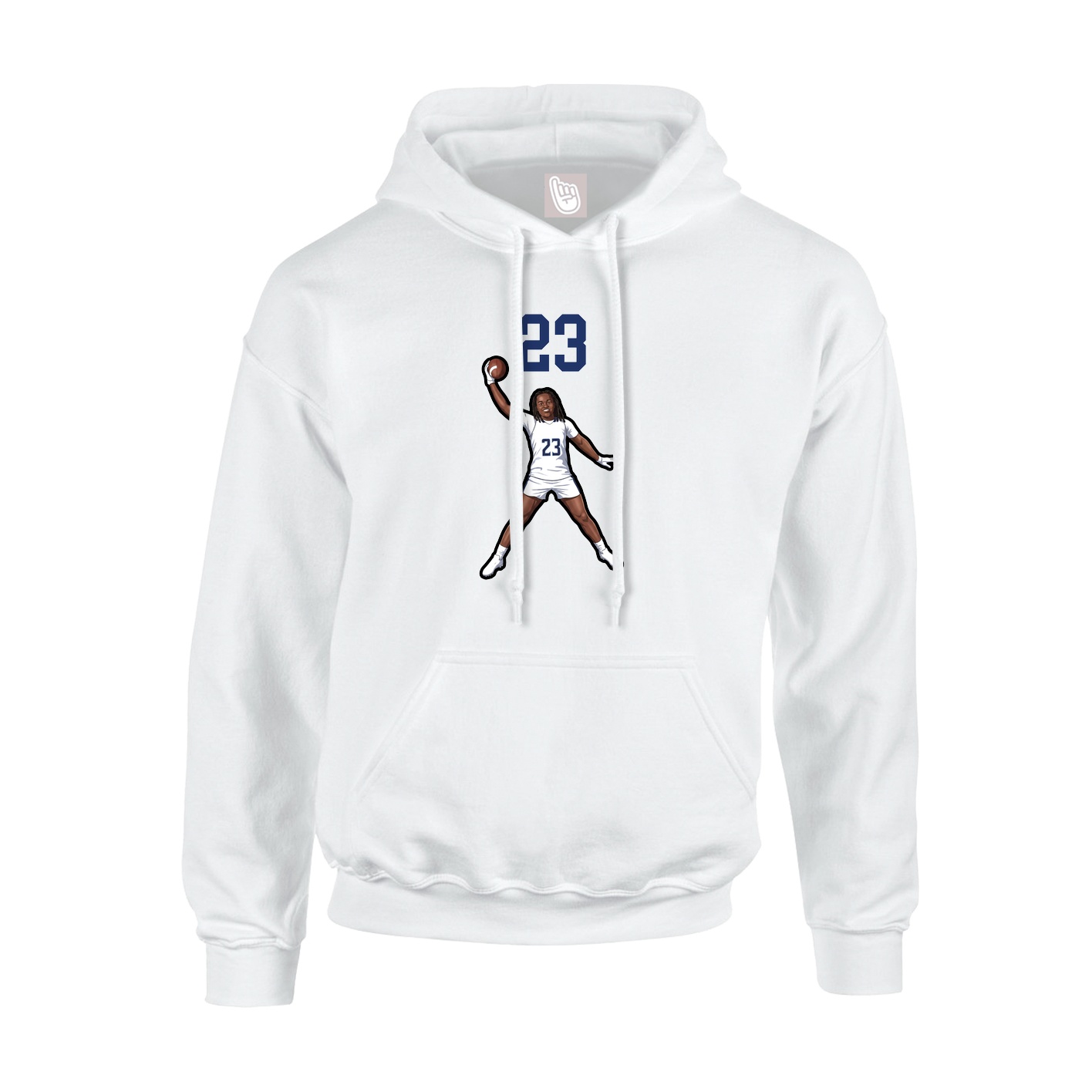 Hoodie — Number Top in White
