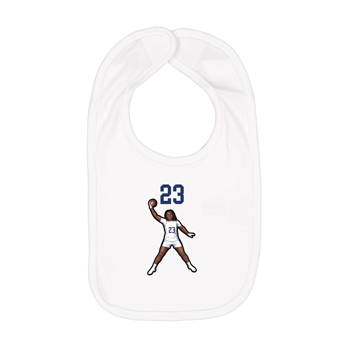 Infant Bib — Number Top in White