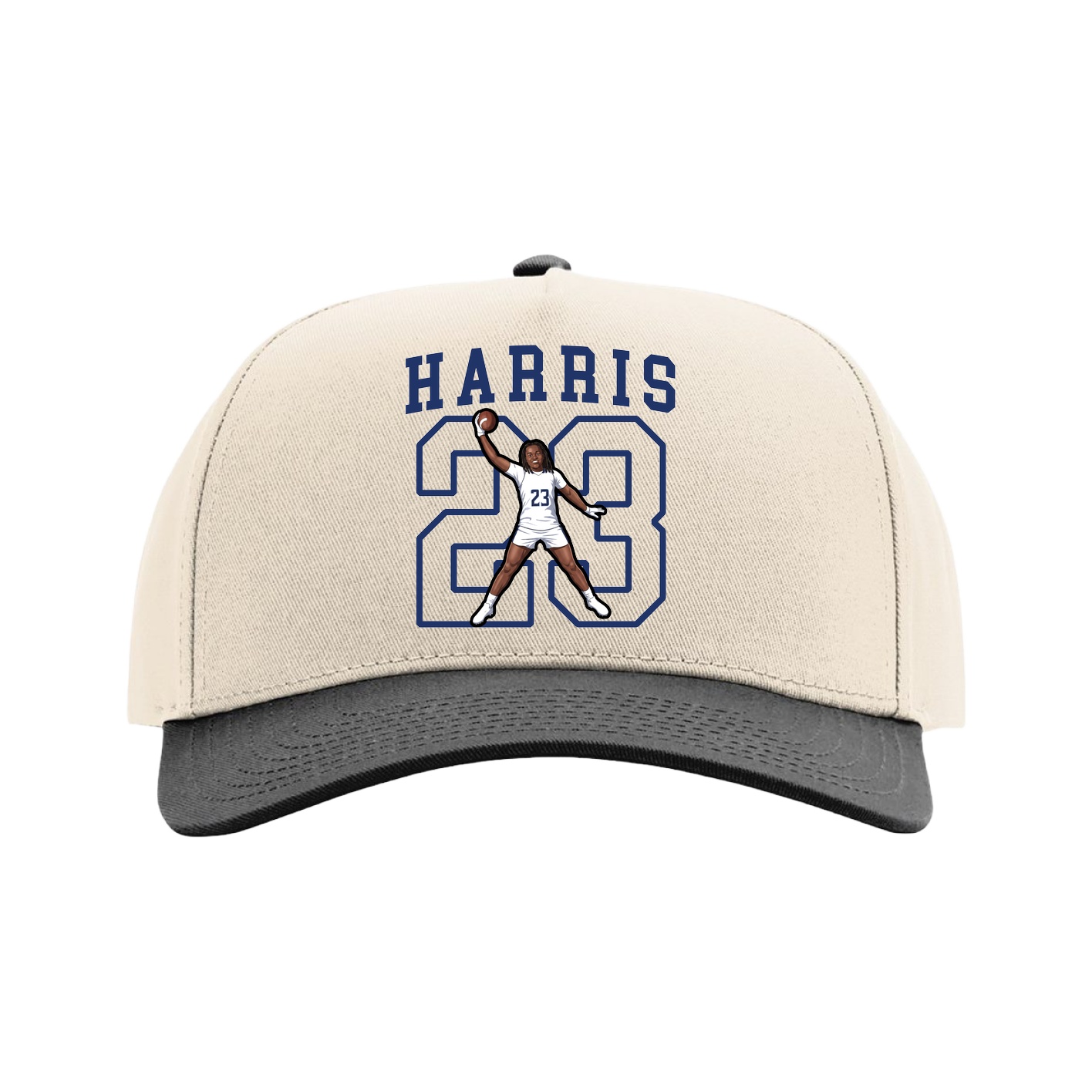 Full Fabric Five-Panel Champ Cap — Shirsey in Cream/Black