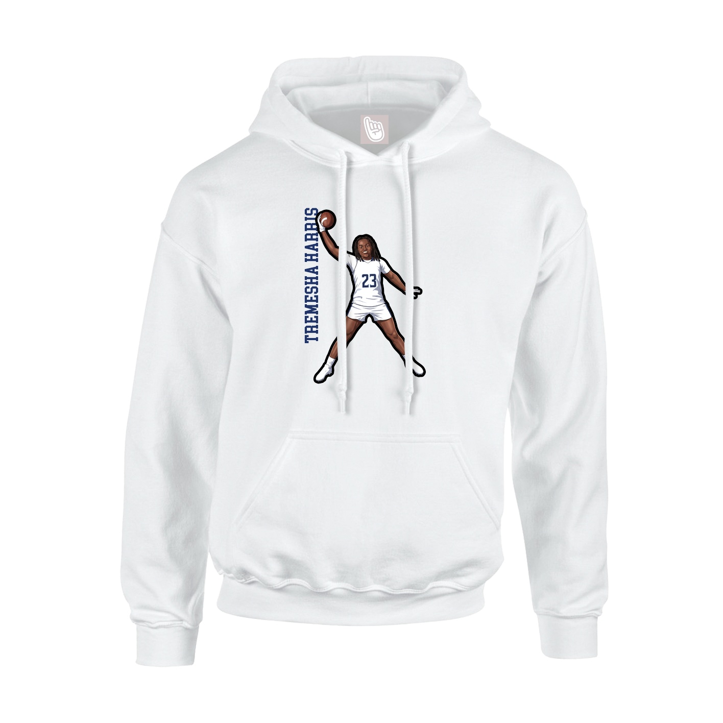 Youth Hoodie — Name Vertical in White