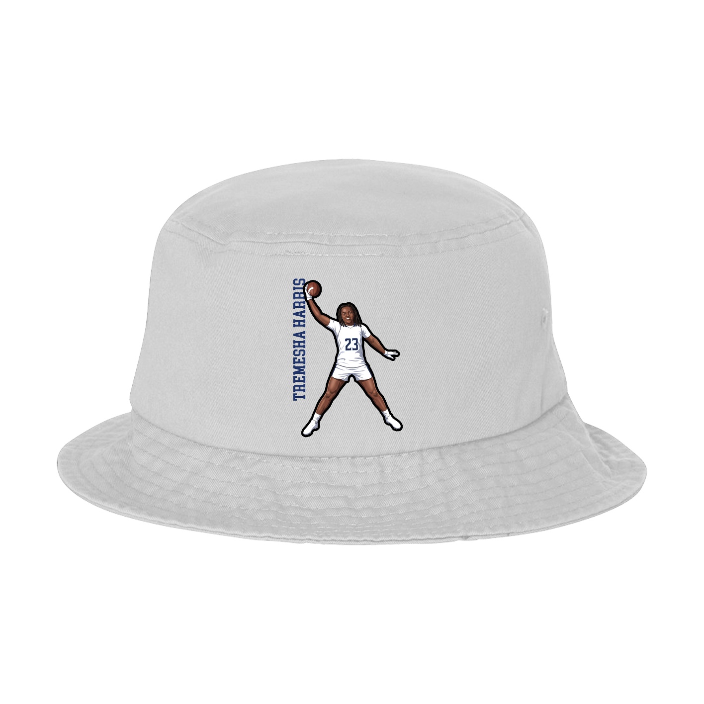 Bucket Cap — Name Vertical in White