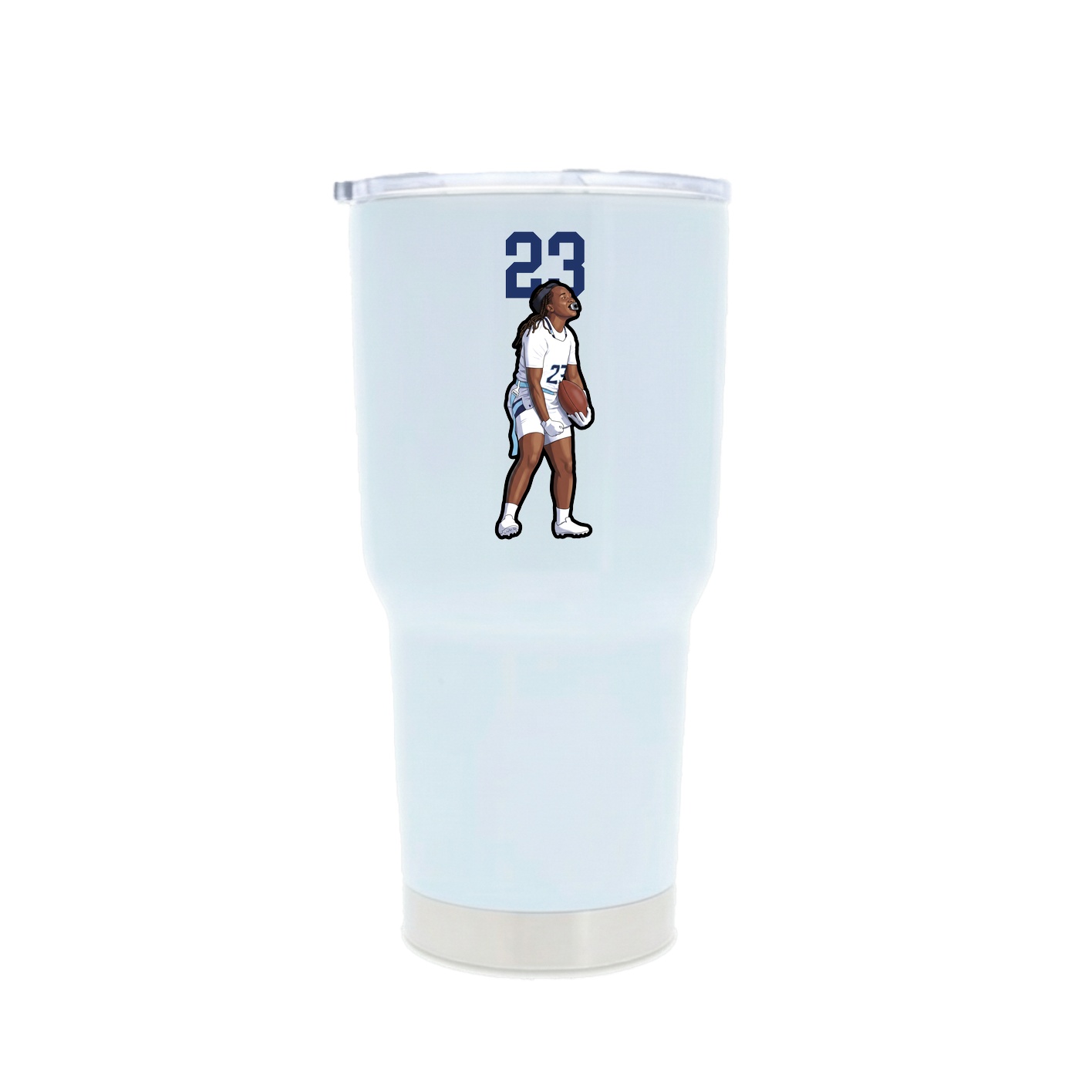 30oz Stainless Steel Tumbler — Number Top in White
