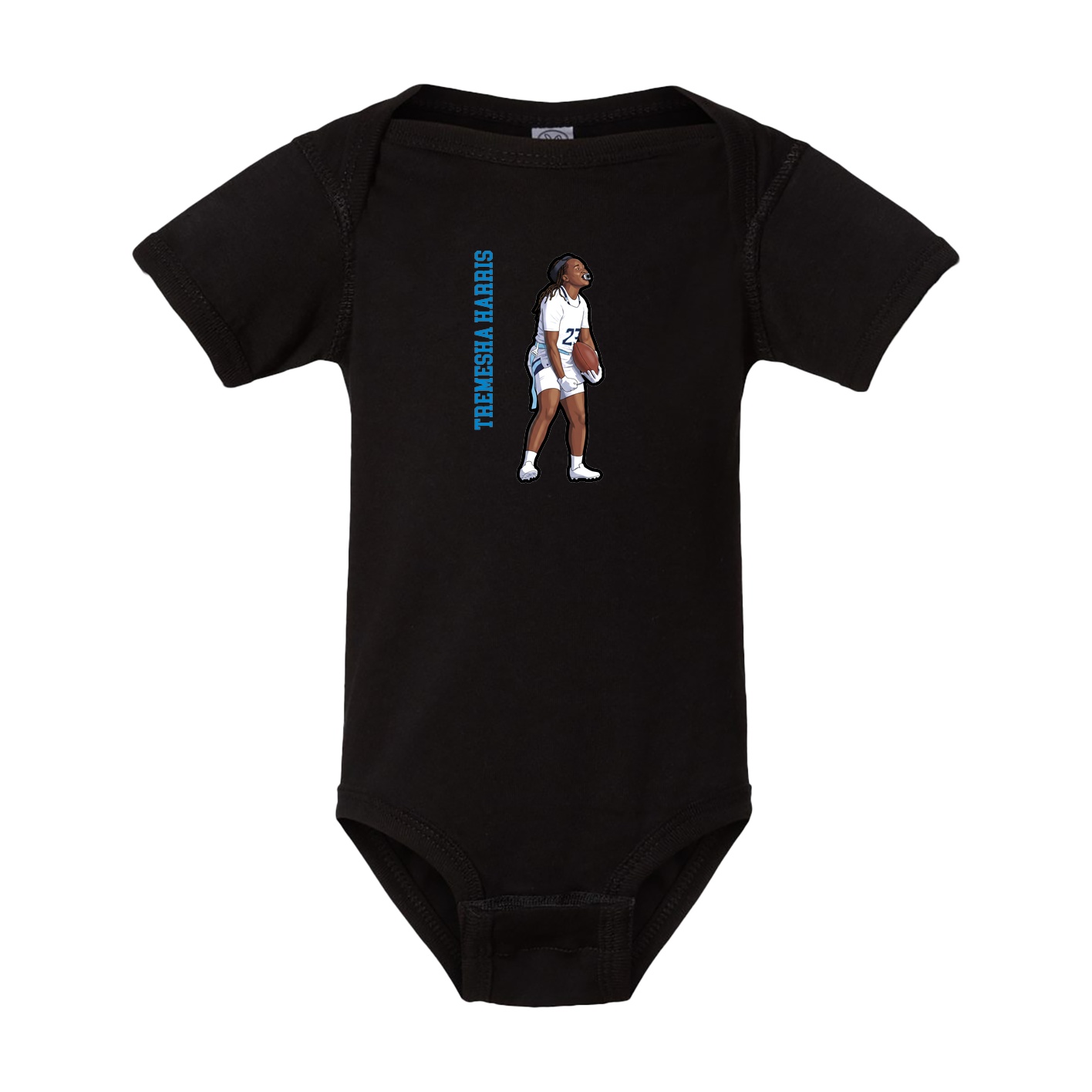 Baby Onesie — Name Vertical in Black