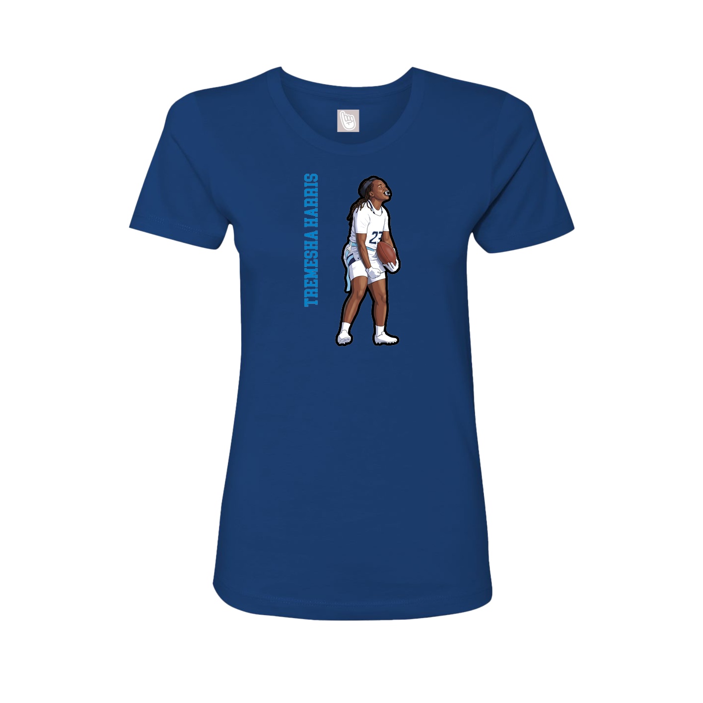 Womens Tee — Name Vertical in Royal
