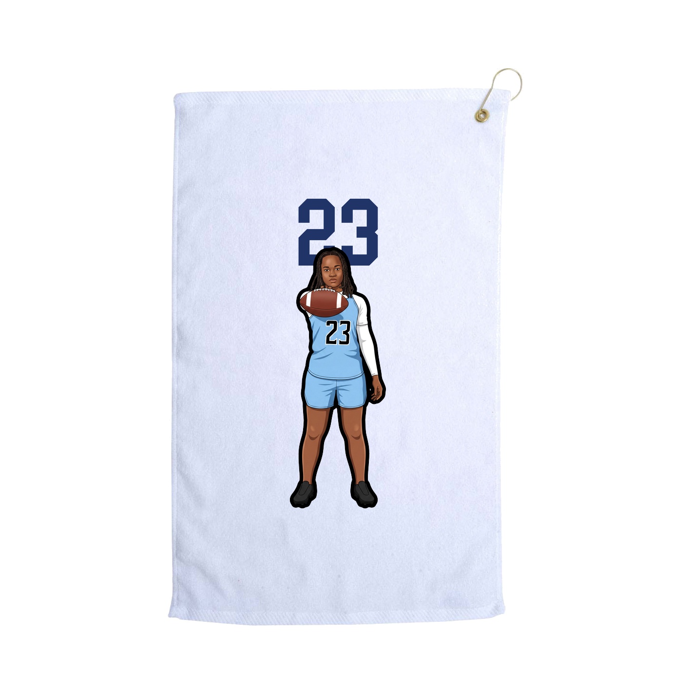 Golf Towel — Number Top in White