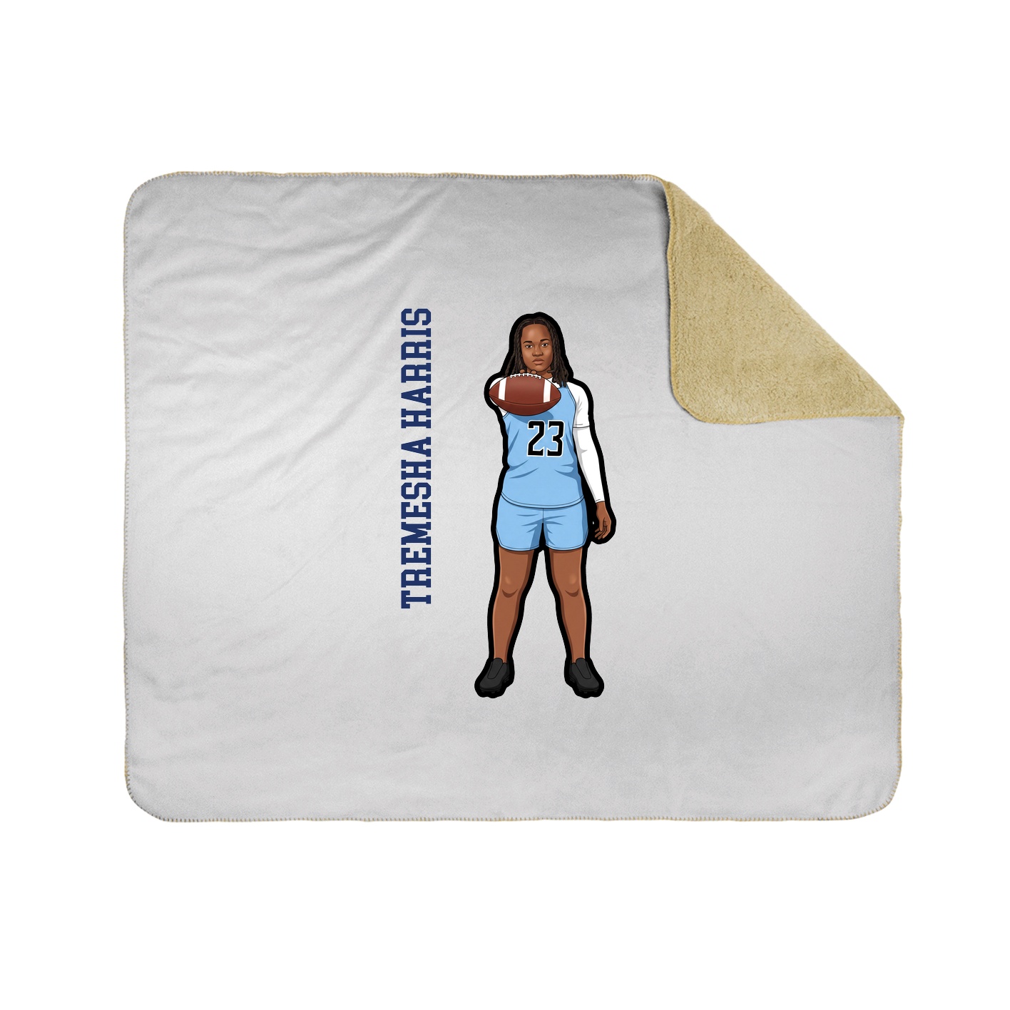 Throw Blanket — Name Vertical in White