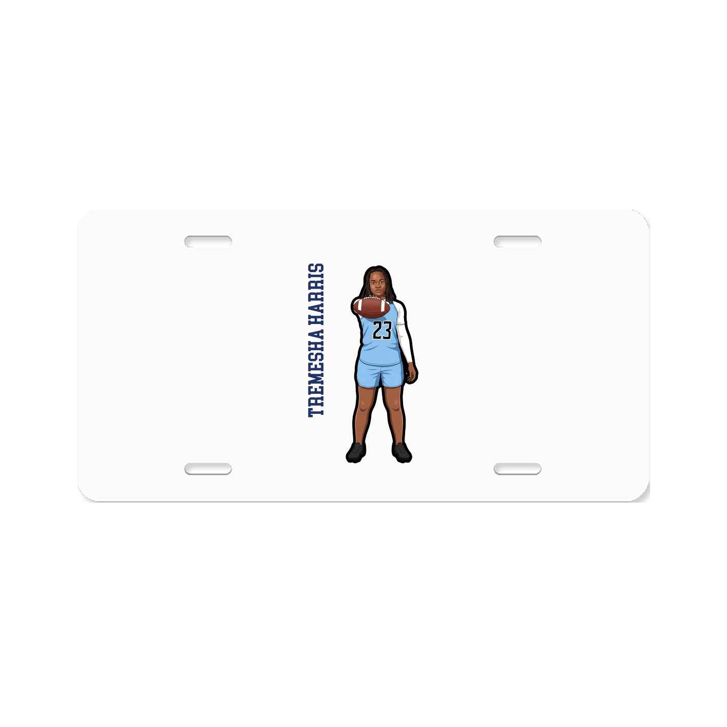 License Plate — Name Vertical in Classic