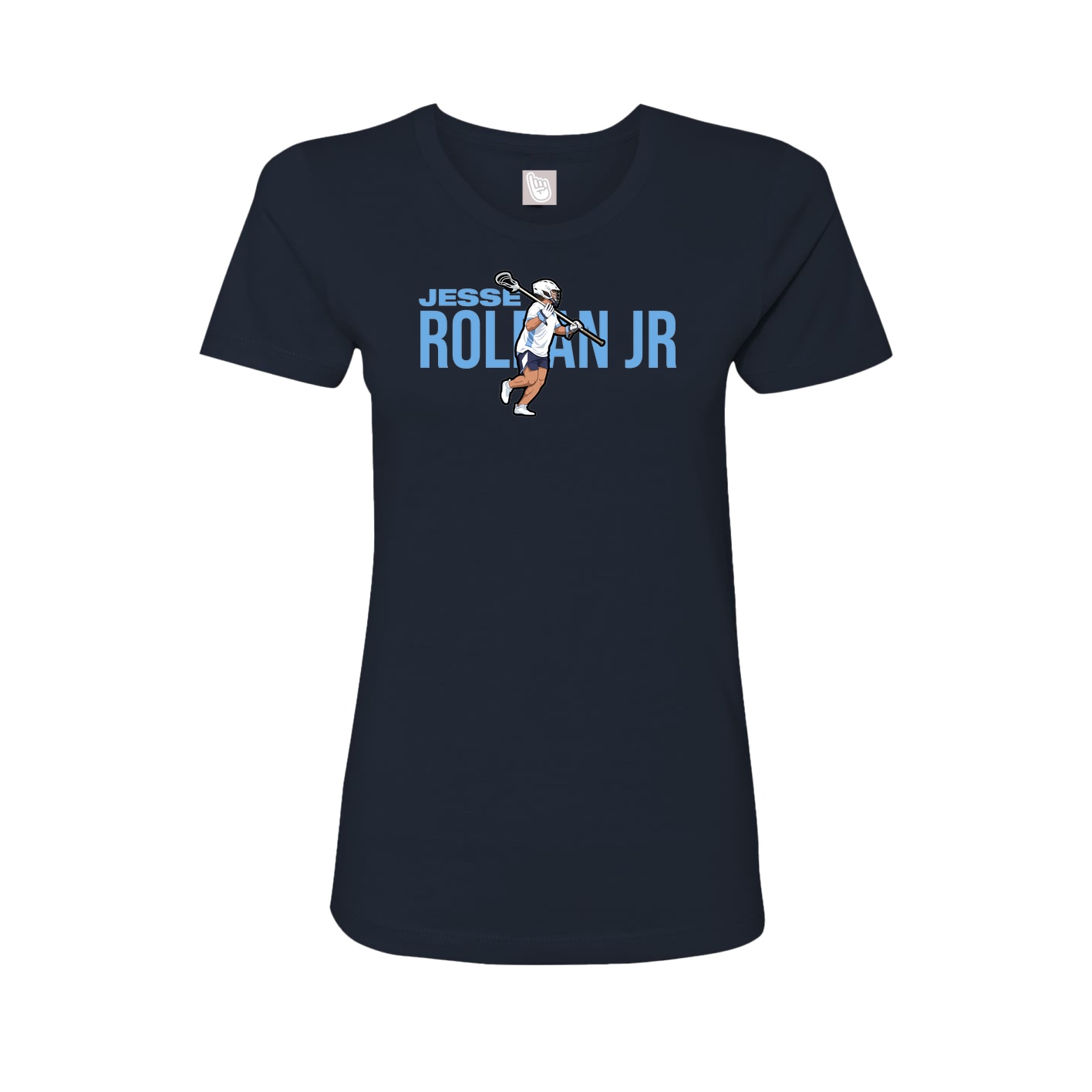 Fitted Women's Tee — Player Name in Navy