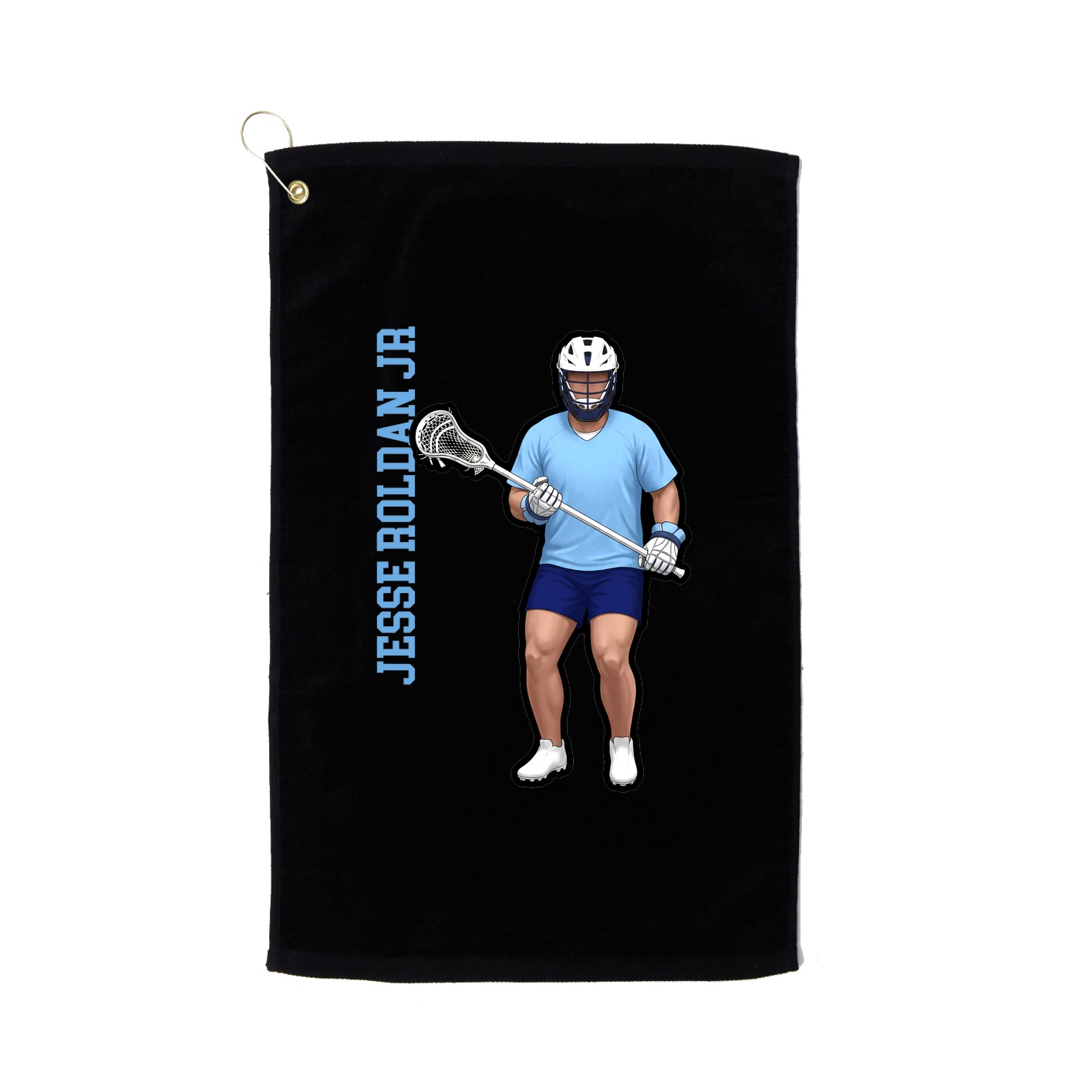 Golf Towel — Name Vertical in Black