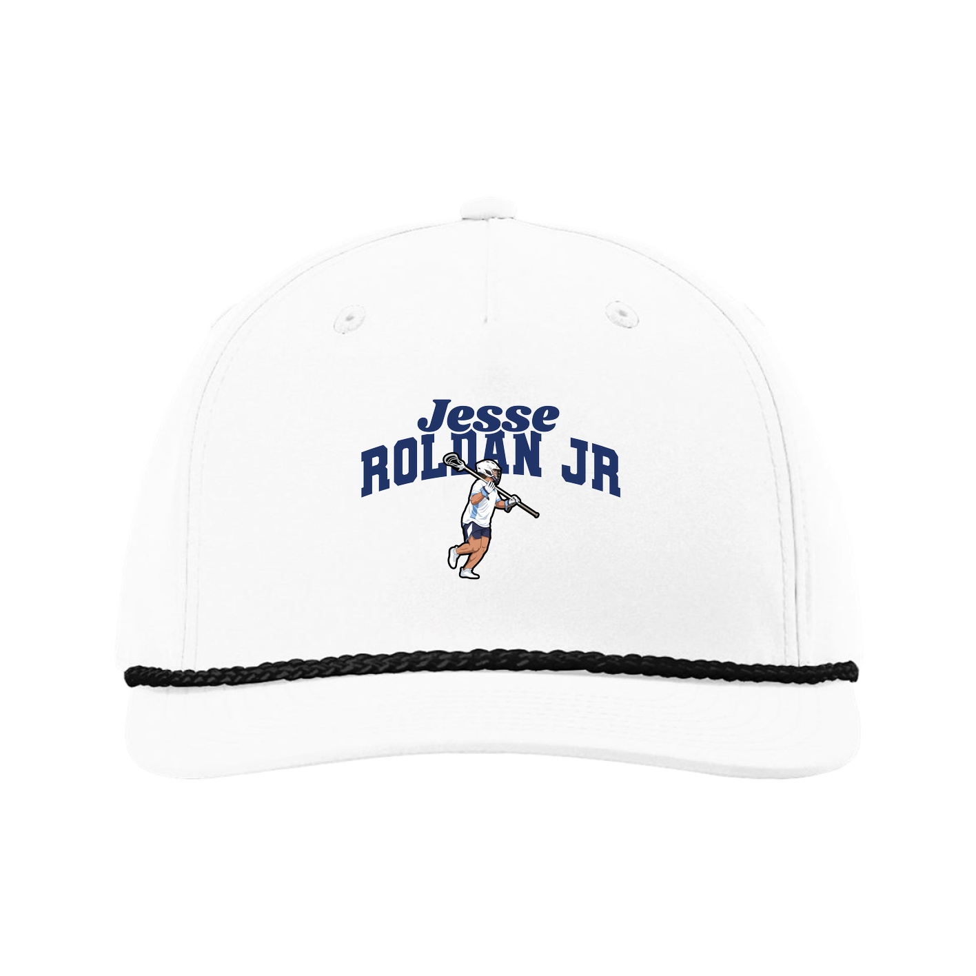 Five-Panel Classic Rope Cap — Signature Arch in White