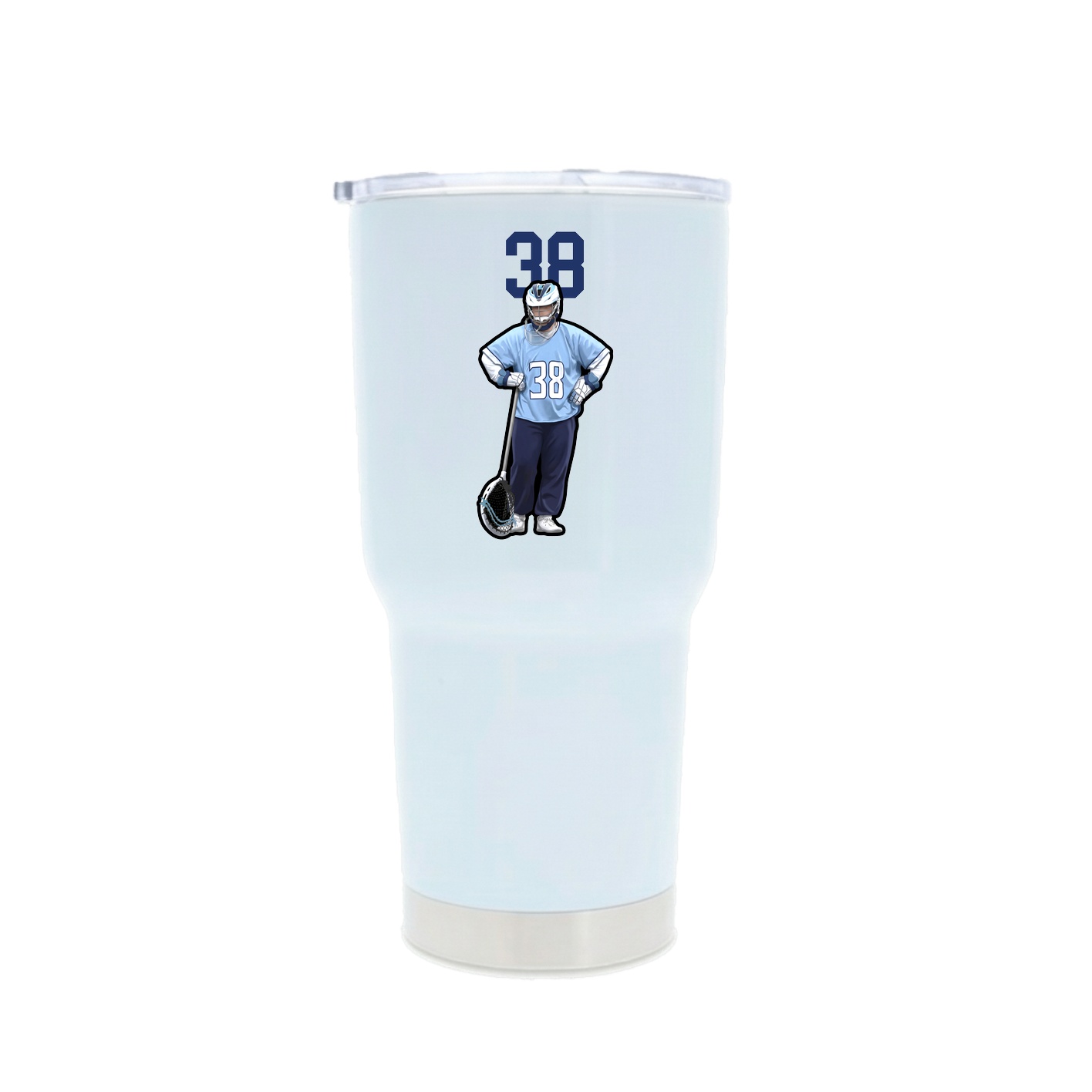 30oz Stainless Steel Tumbler — Number Top in White
