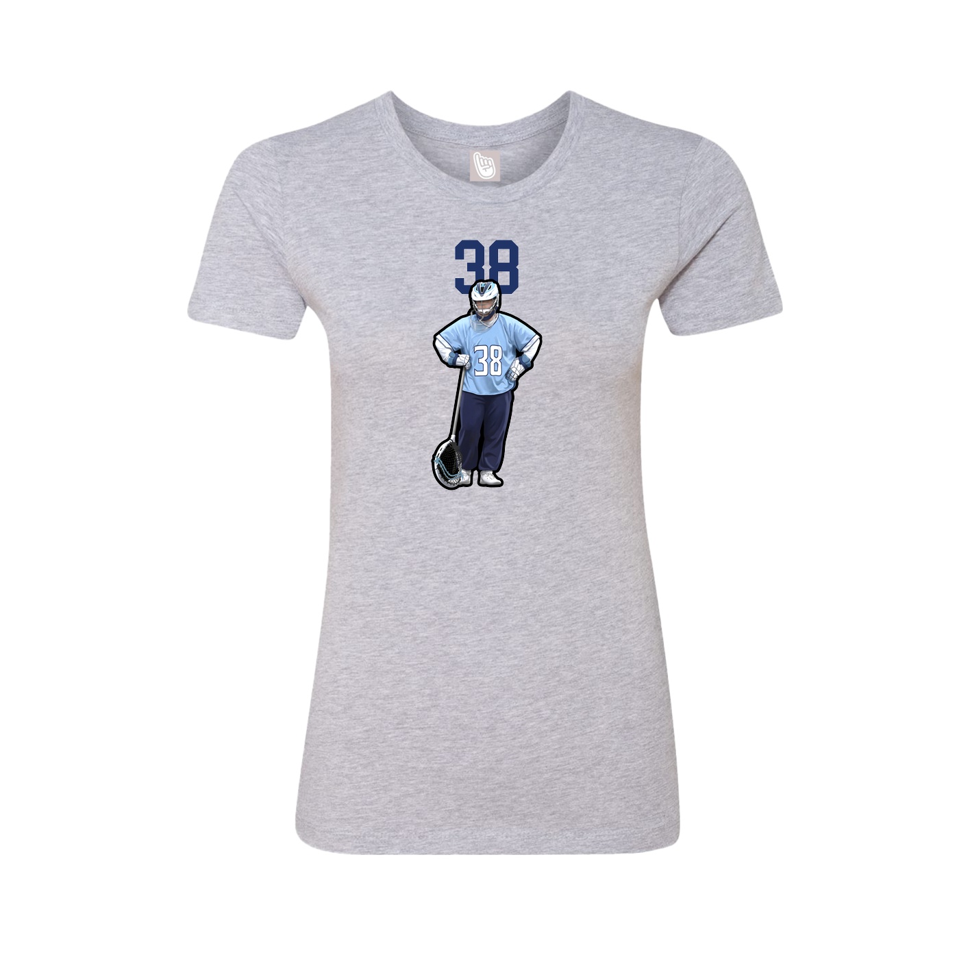 Fitted Women's Tee — Number Top in Grey