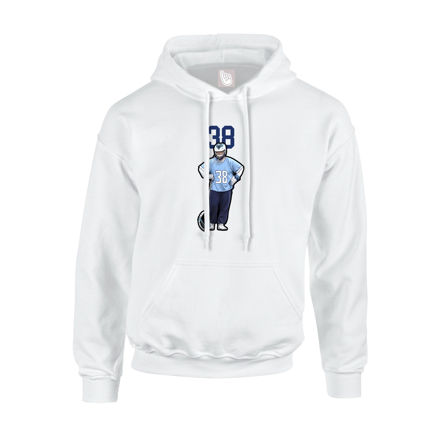 Youth Hoodie — Number Top in White