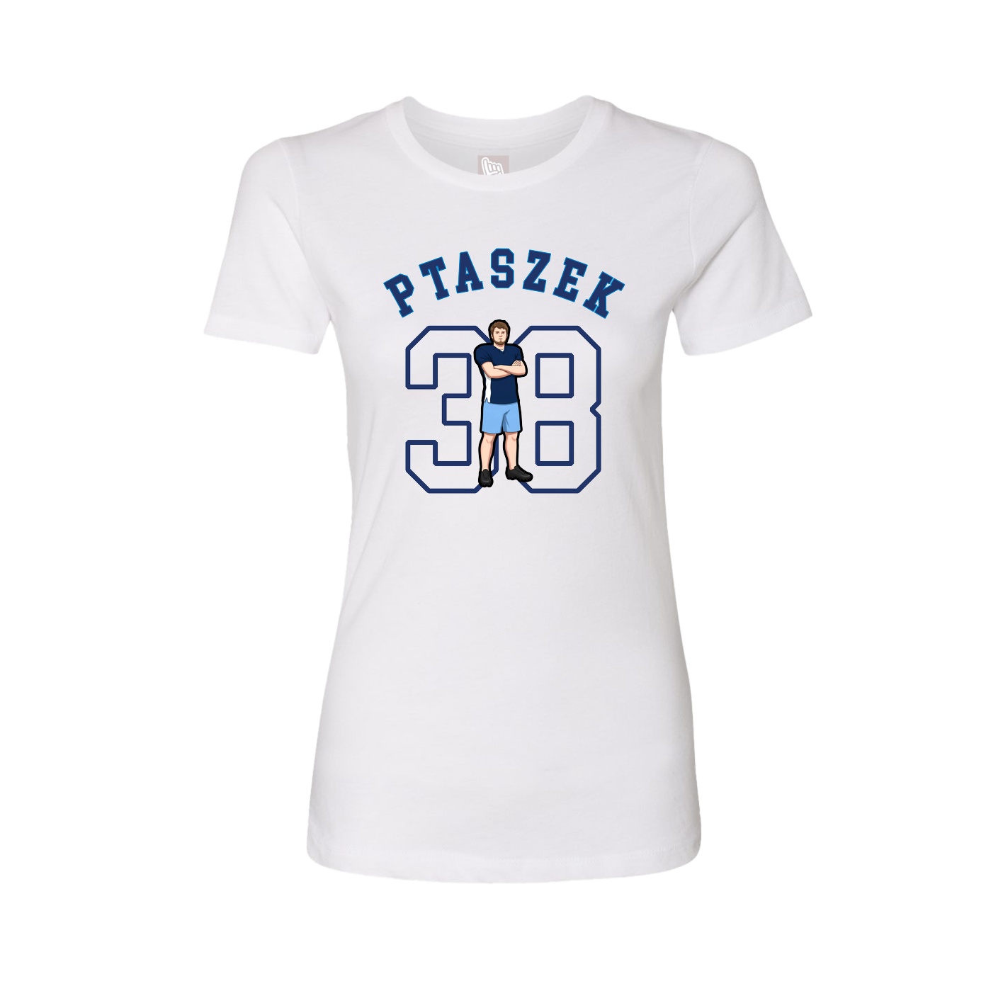 Fitted Women's Tee — Shirsey Arch in White
