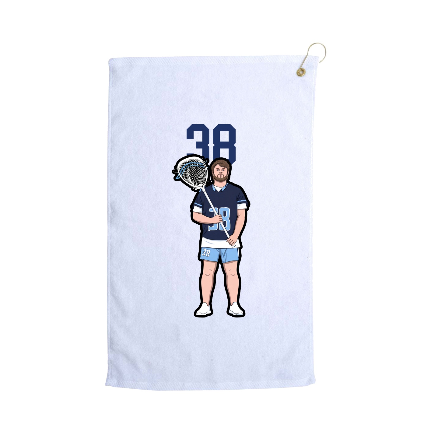 Golf Towel — Number Top in White