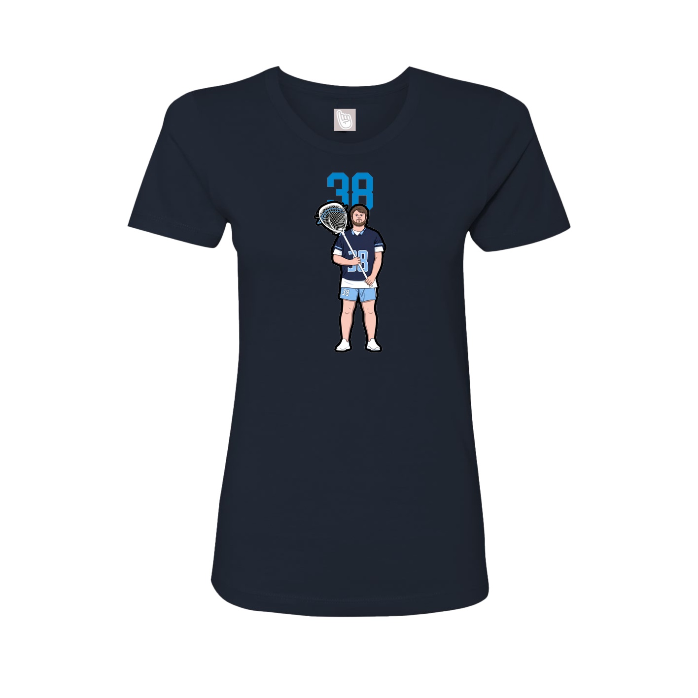 Fitted Women's Tee — Number Top in Navy