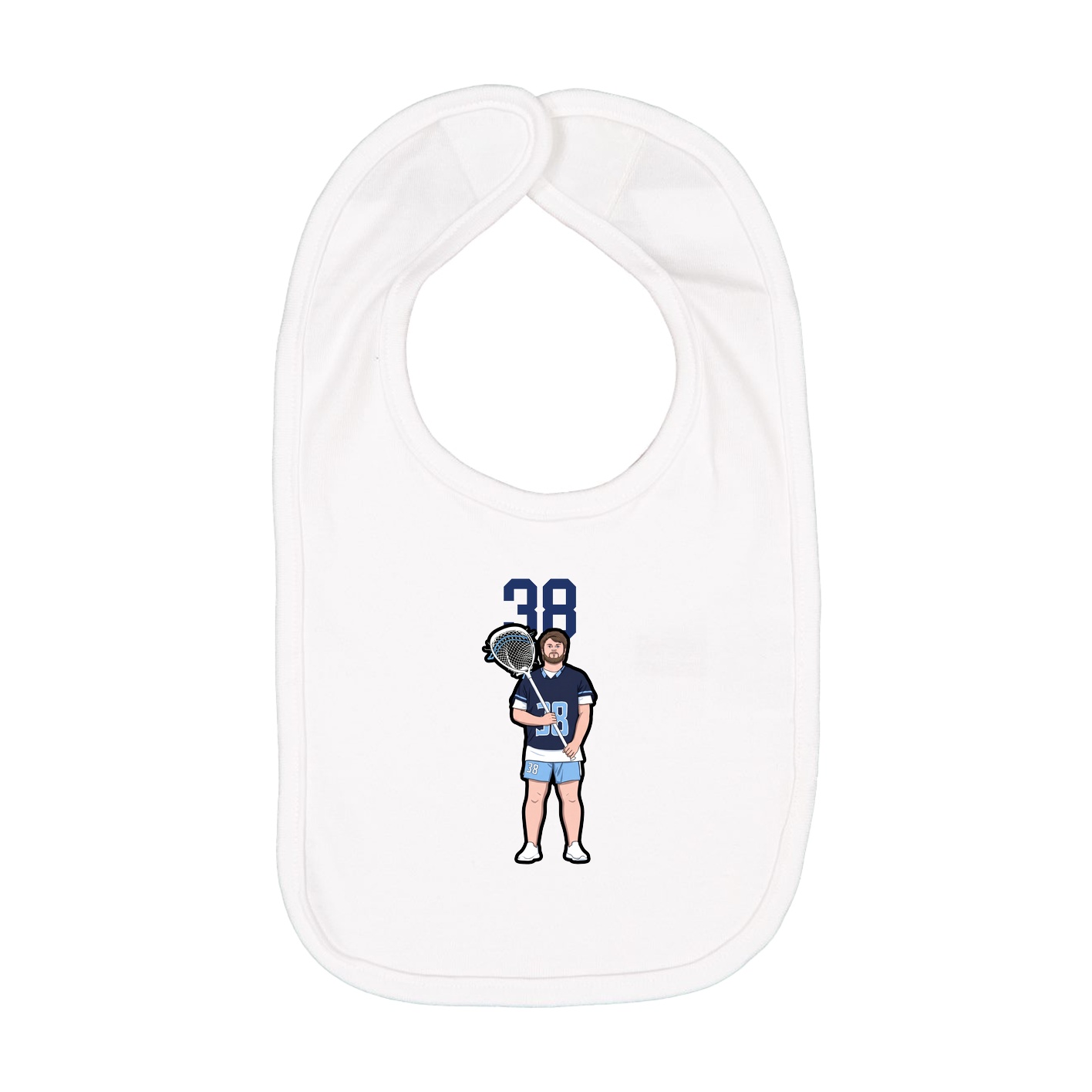 Infant Bib — Number Top in White