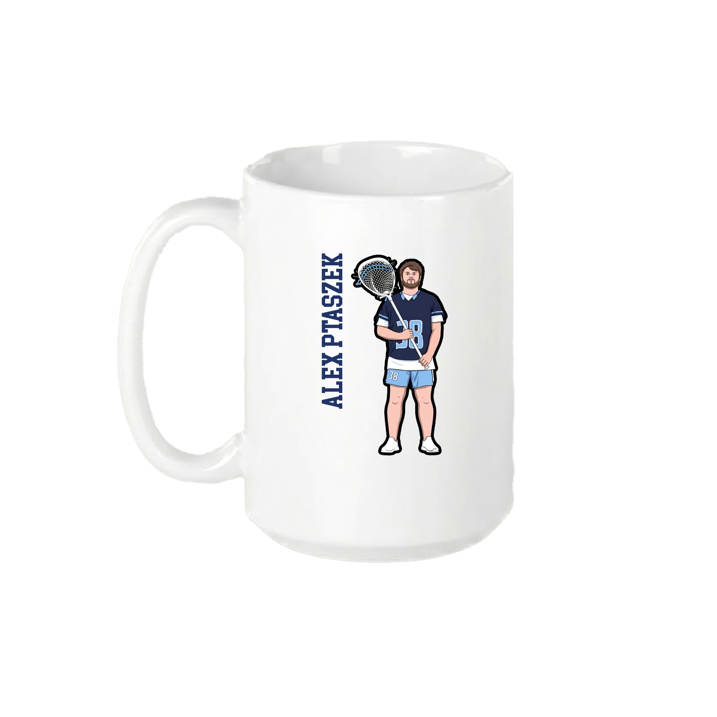 15oz Coffee Mug — Name Vertical in White