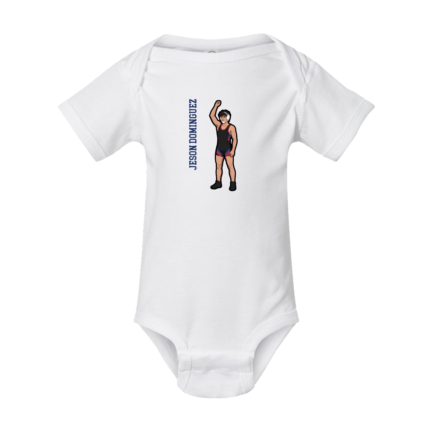 Baby Onesie — Name Vertical in White