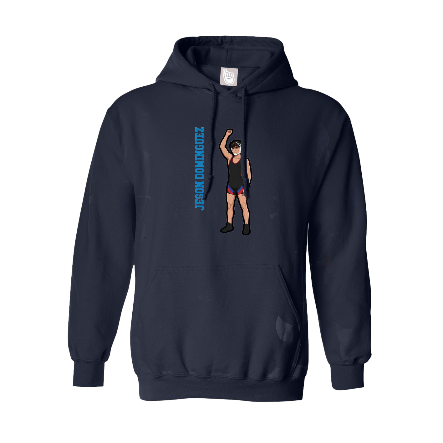 Youth Hoodie — Name Vertical in Navy