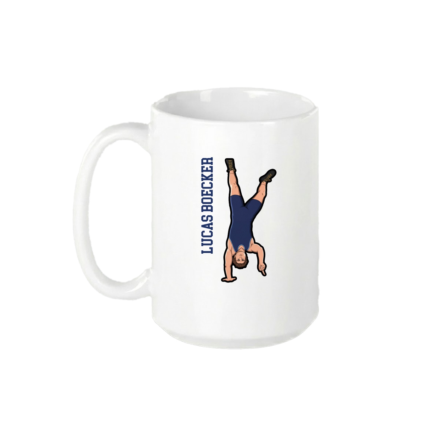 15oz Coffee Mug — Name Vertical in White
