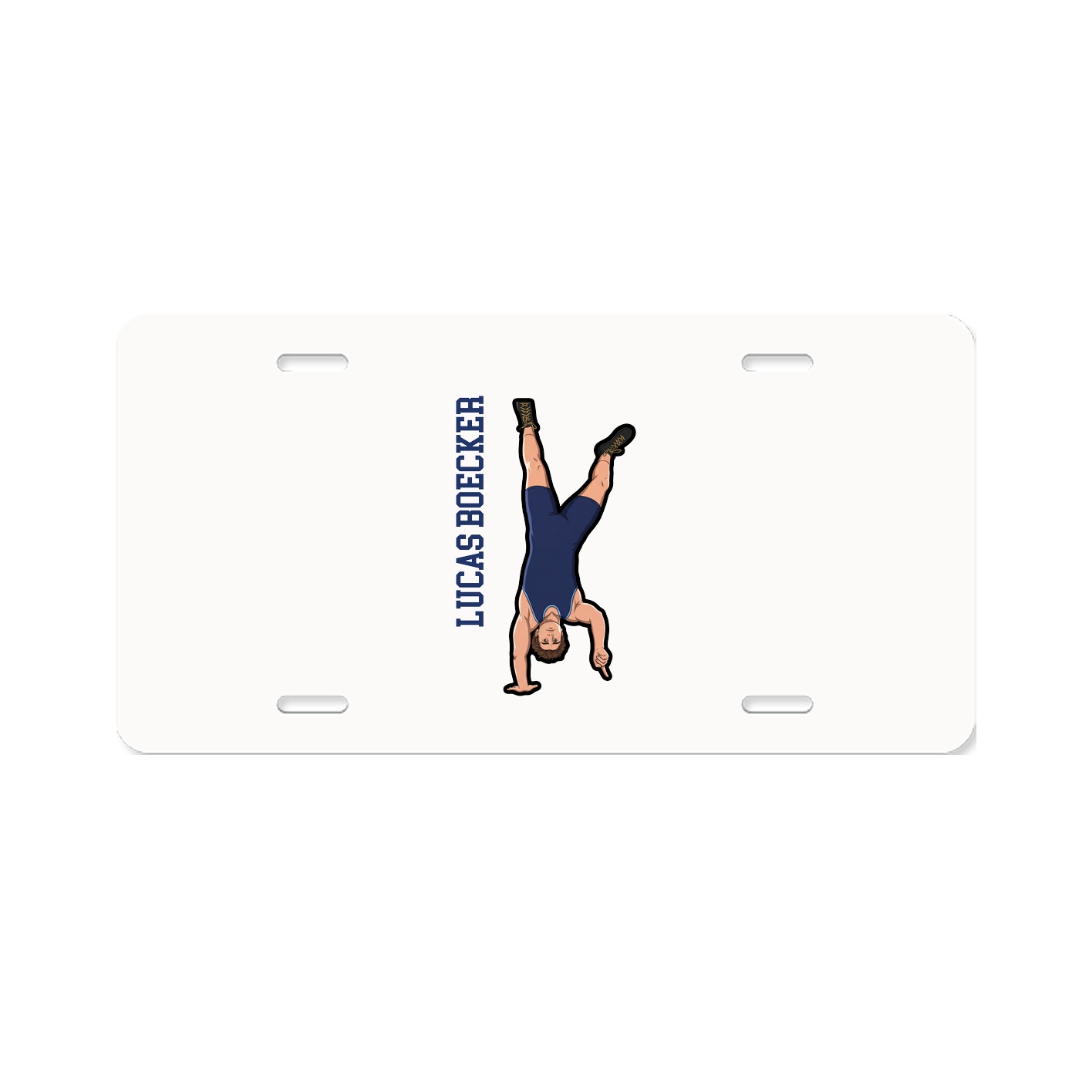 License Plate — Name Vertical in Classic