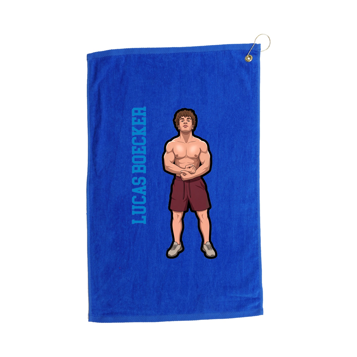 Golf Towel — Name Vertical in Royal
