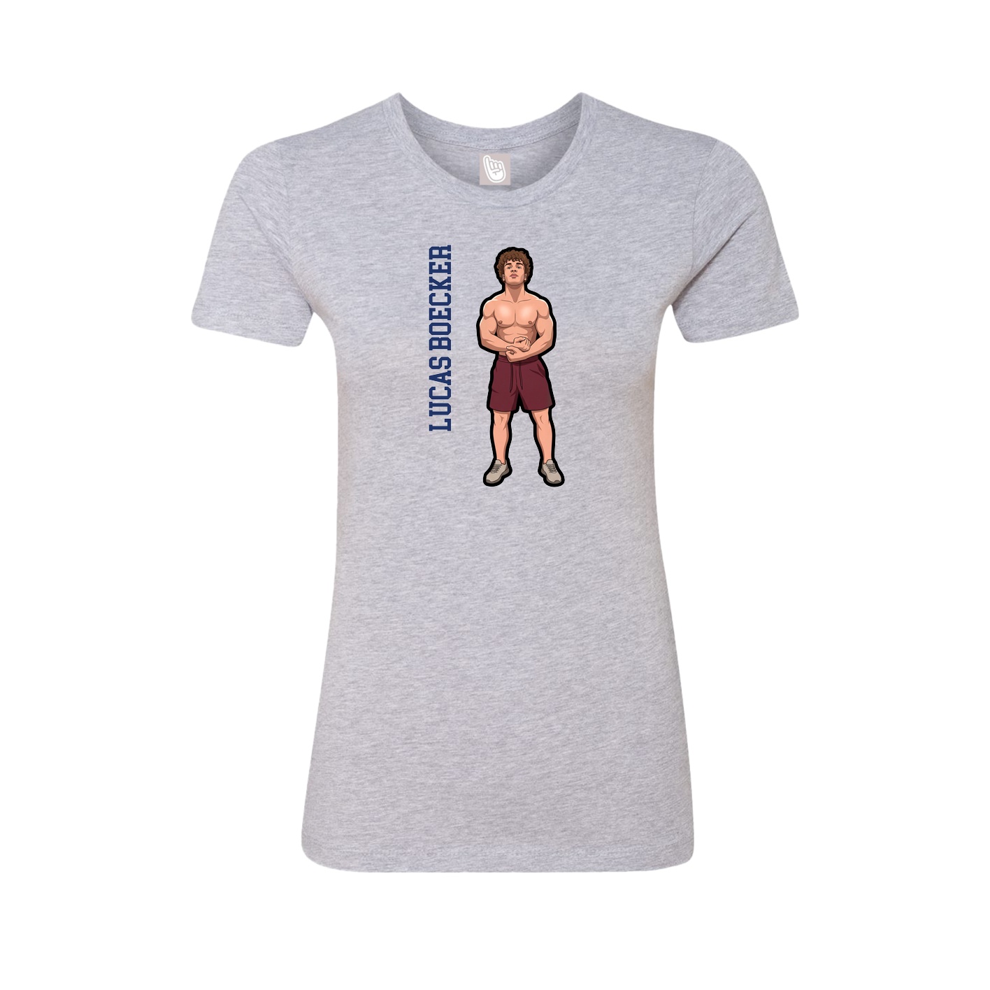 Womens Tee — Name Vertical in Grey