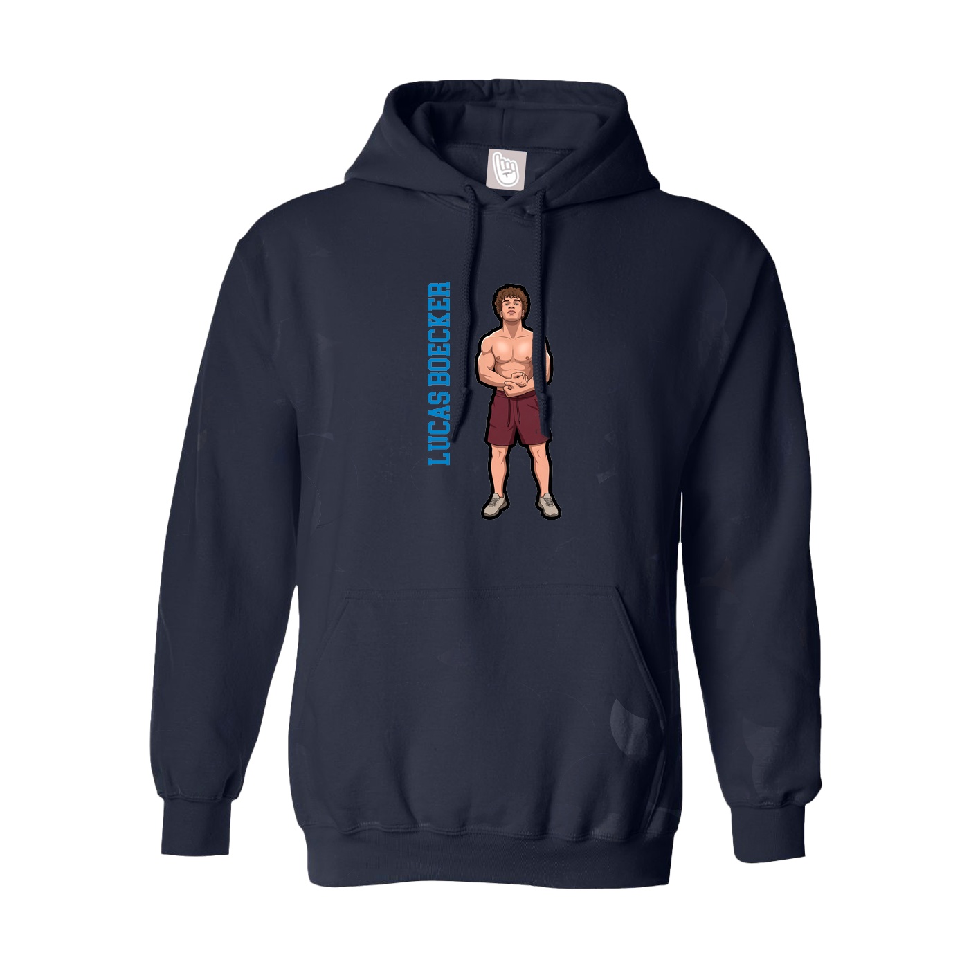 Hoodie — Name Vertical in Navy