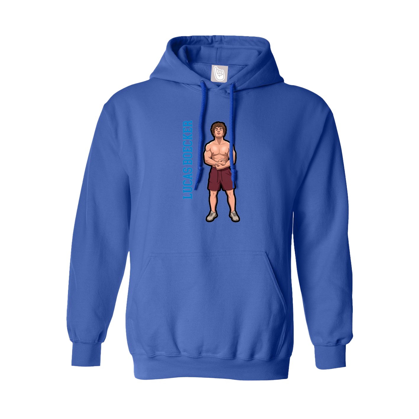 Youth Hoodie — Name Vertical in Royal