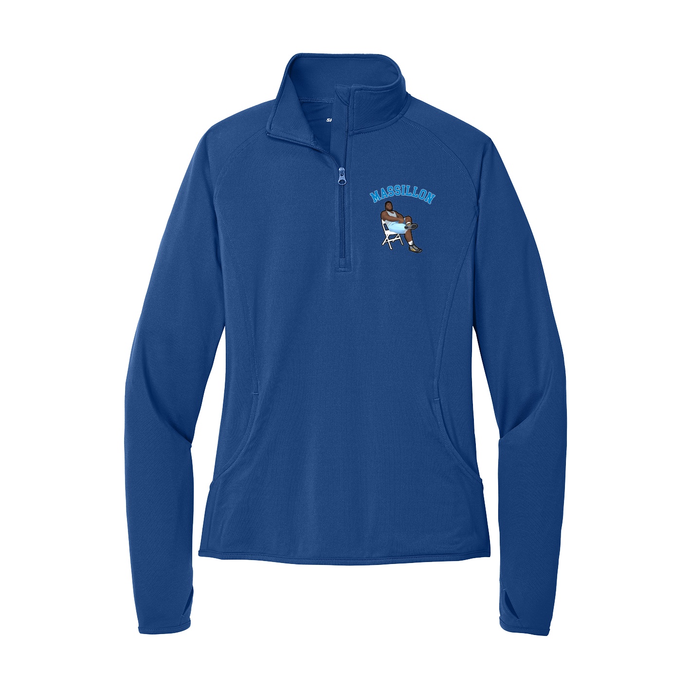 Women's Q-Zip Pullover — Shirsey Arch in Royal