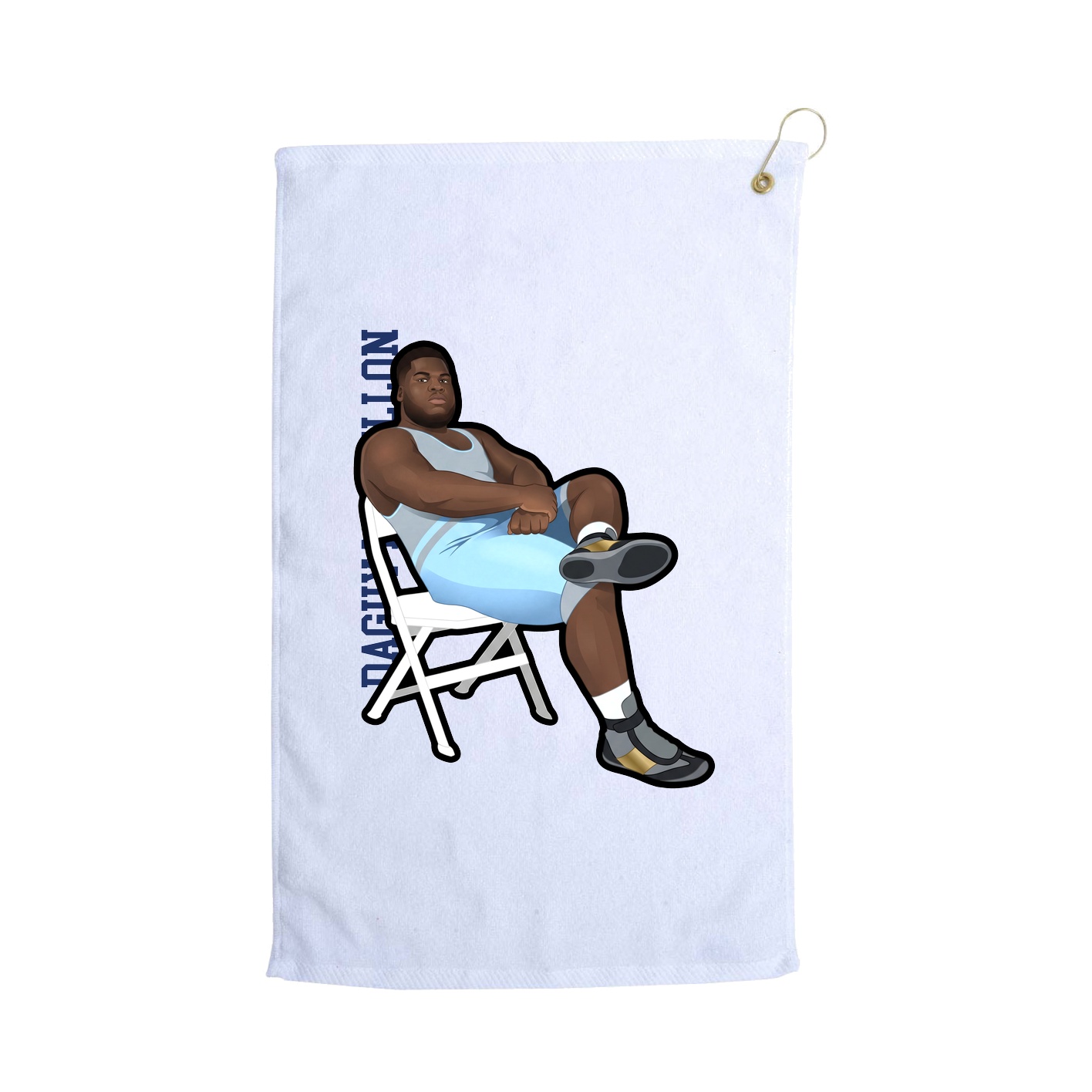 Golf Towel — Name Vertical in White