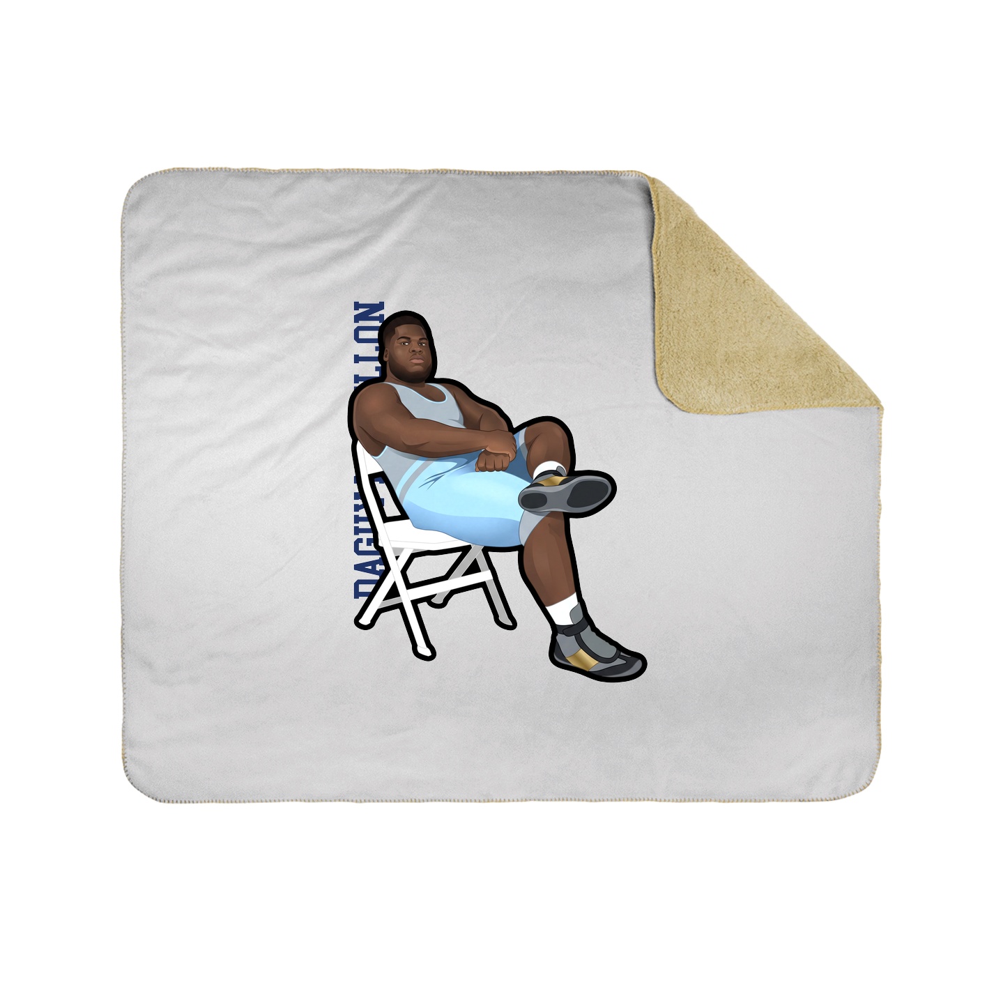 Throw Blanket — Name Vertical in White