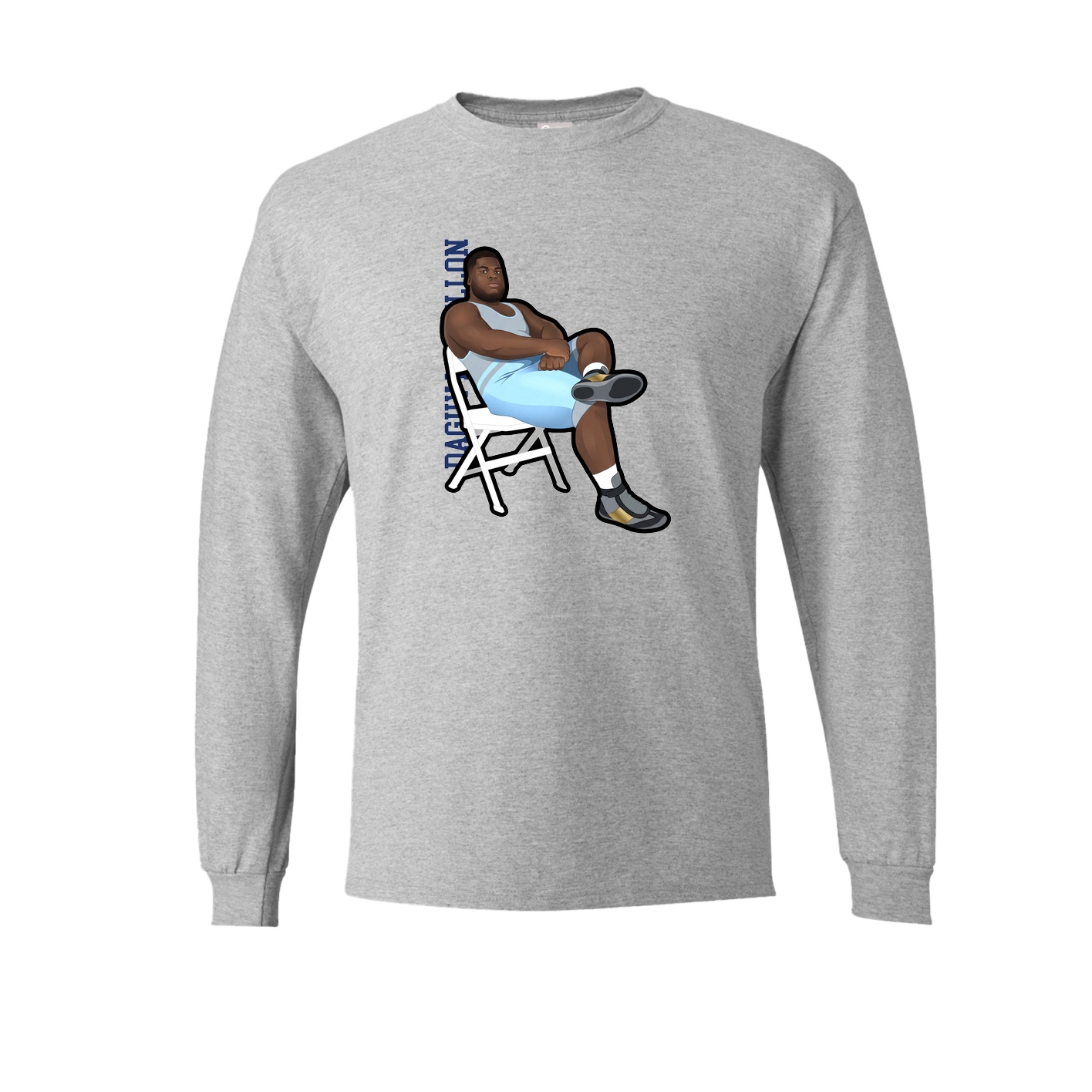 Long Sleeve Tee — Name Vertical in Grey