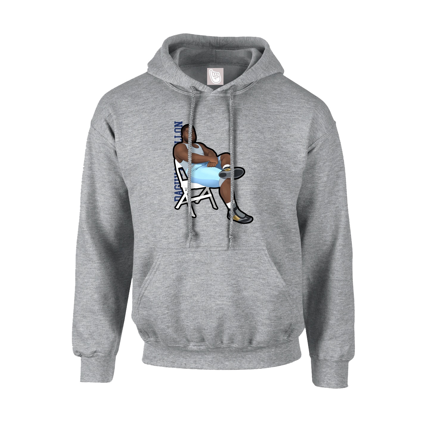 Youth Hoodie — Name Vertical in Grey